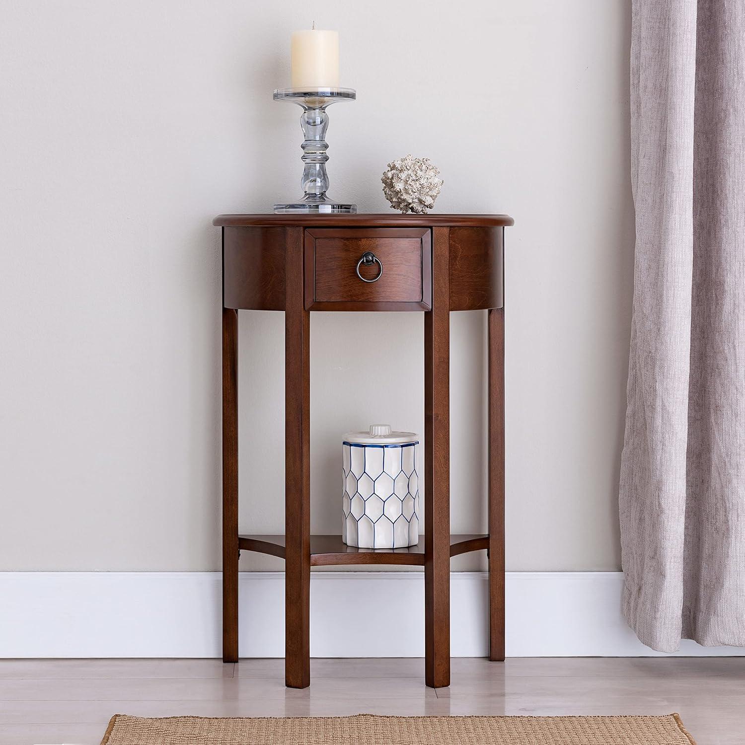 image:imageLeick Home Boa Console Table Solid Wood Bottom Display Shelf Narrow Depth EasyAssembly For Living RoomHallway Chocolate Cherry 380 in W x 140 in D x 300 in H 10332Pecan