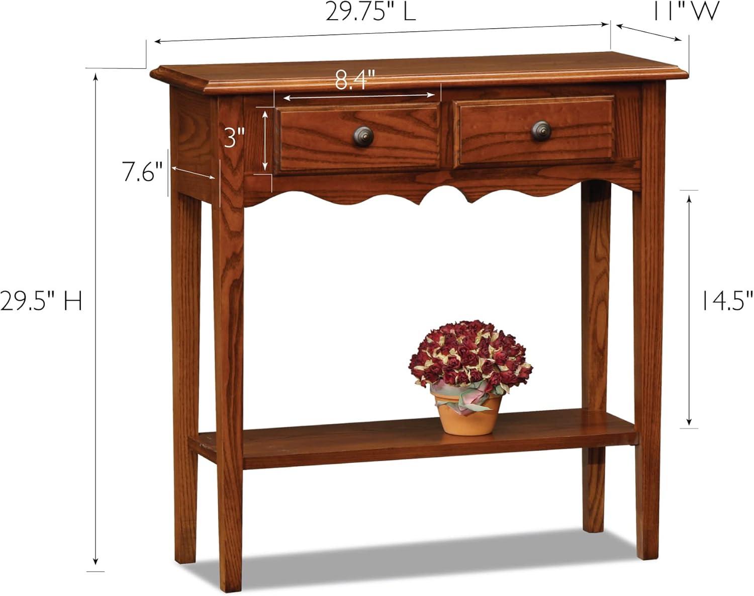 image:imageLeick Home Boa Console Table Solid Wood Bottom Display Shelf Narrow Depth EasyAssembly For Living RoomHallway Chocolate Cherry 380 in W x 140 in D x 300 in H 10332Medium Oak