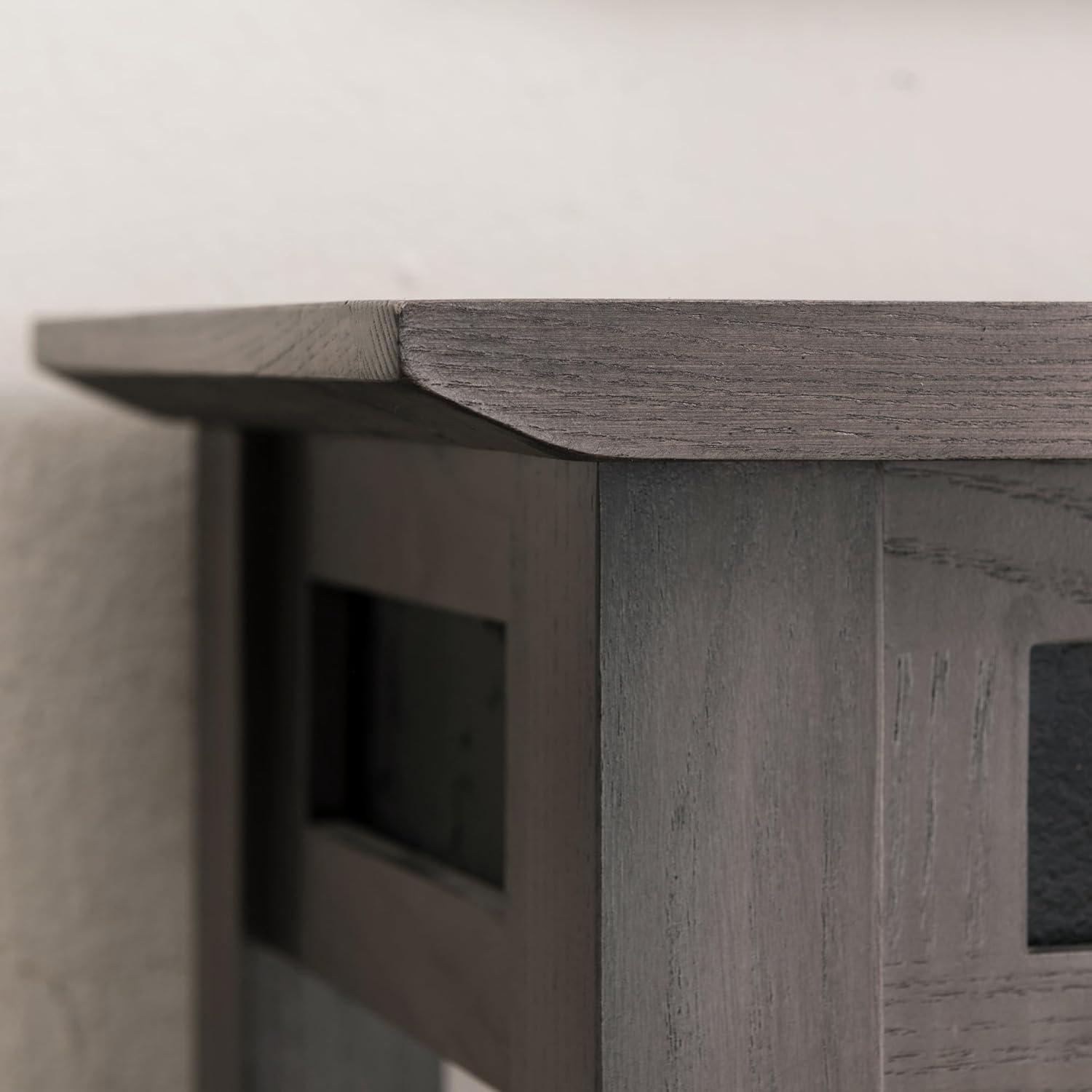 image:imageLeick Home Boa Console Table Solid Wood Bottom Display Shelf Narrow Depth EasyAssembly For Living RoomHallway Chocolate Cherry 380 in W x 140 in D x 300 in H 10332Smoke Gray