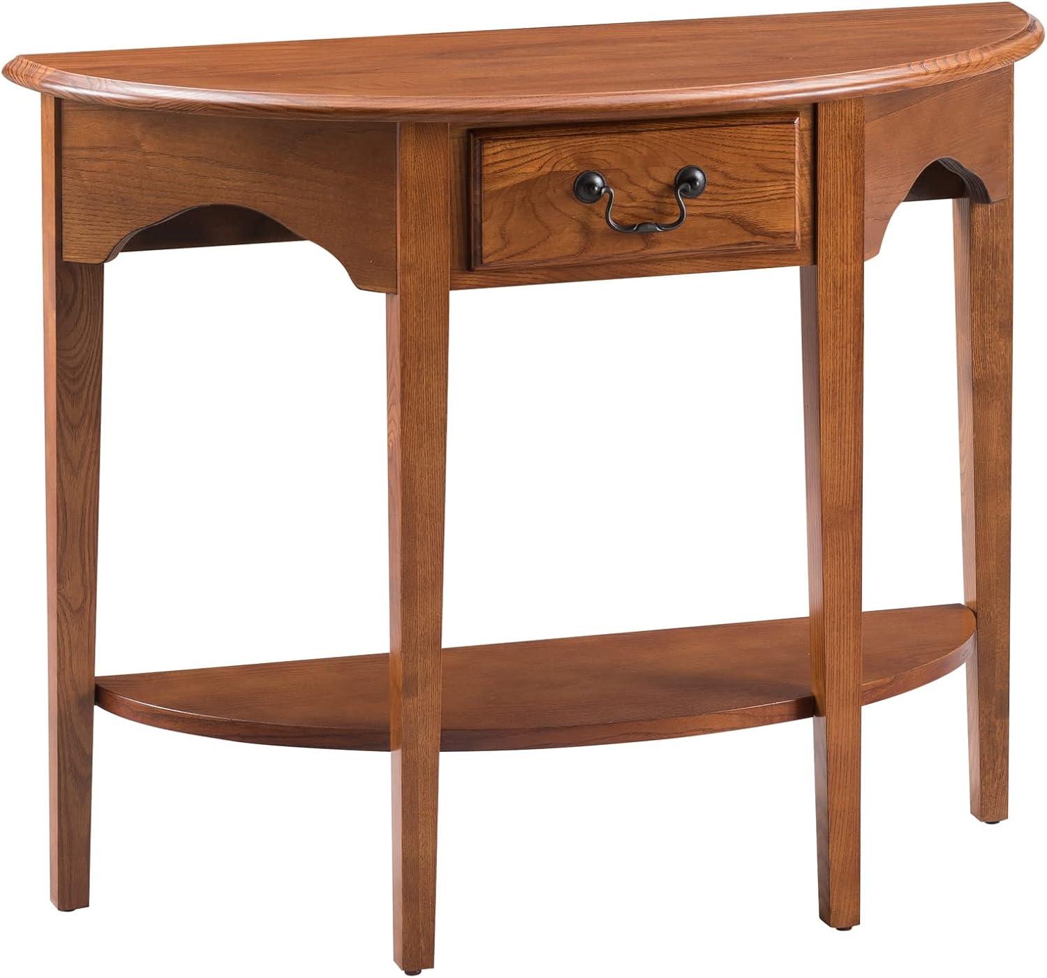 image:imageLeick Home Boa Console Table Solid Wood Bottom Display Shelf Narrow Depth EasyAssembly For Living RoomHallway Chocolate Cherry 380 in W x 140 in D x 300 in H 10332Medium Oak