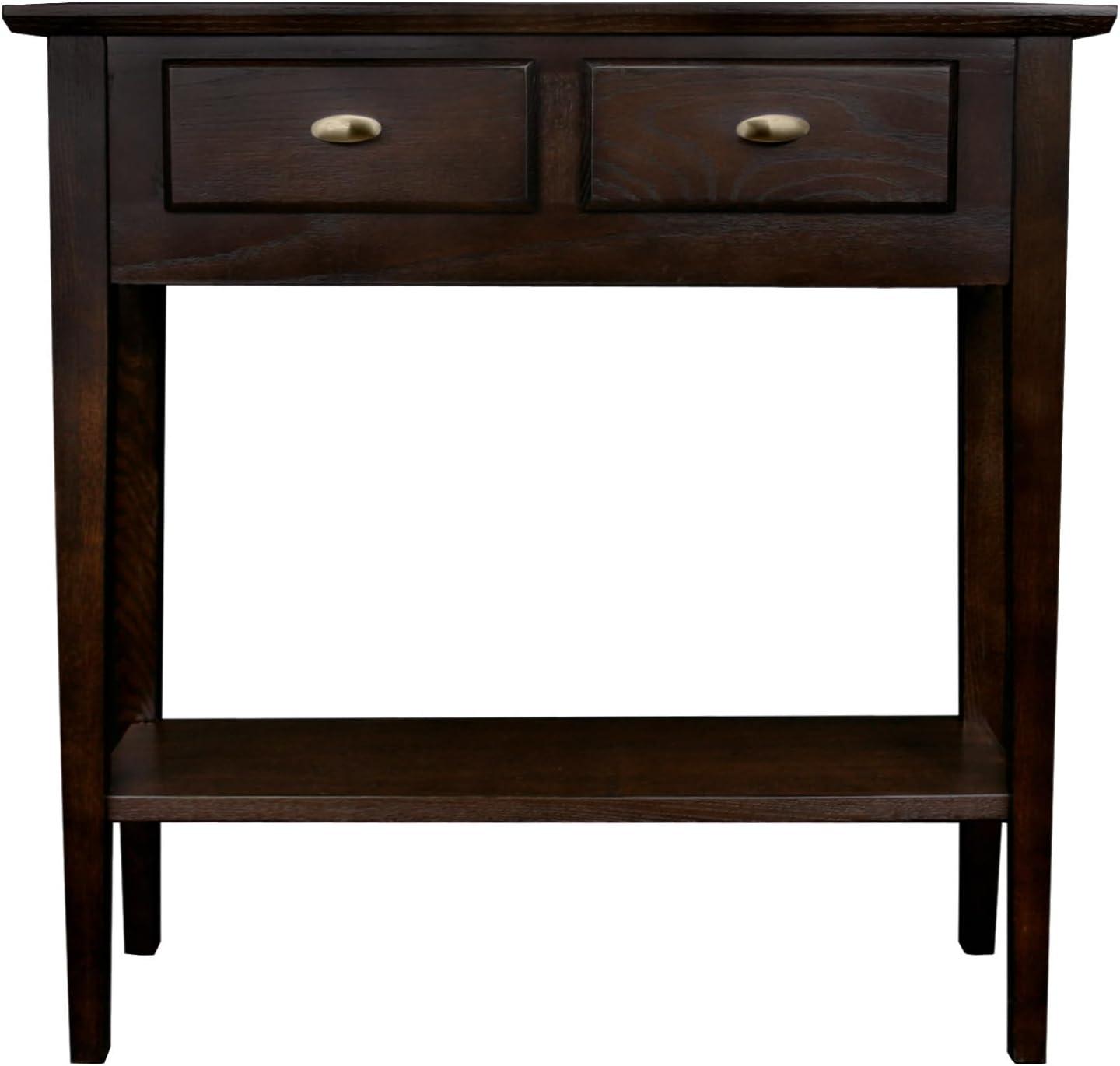 image:imageLeick Home Boa Console Table Solid Wood Bottom Display Shelf Narrow Depth EasyAssembly For Living RoomHallway Chocolate Cherry 380 in W x 140 in D x 300 in H 10332Chocolate Oak