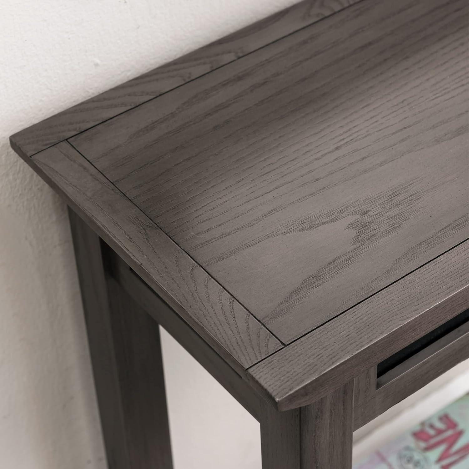image:imageLeick Home Boa Console Table Solid Wood Bottom Display Shelf Narrow Depth EasyAssembly For Living RoomHallway Chocolate Cherry 380 in W x 140 in D x 300 in H 10332Smoke Gray