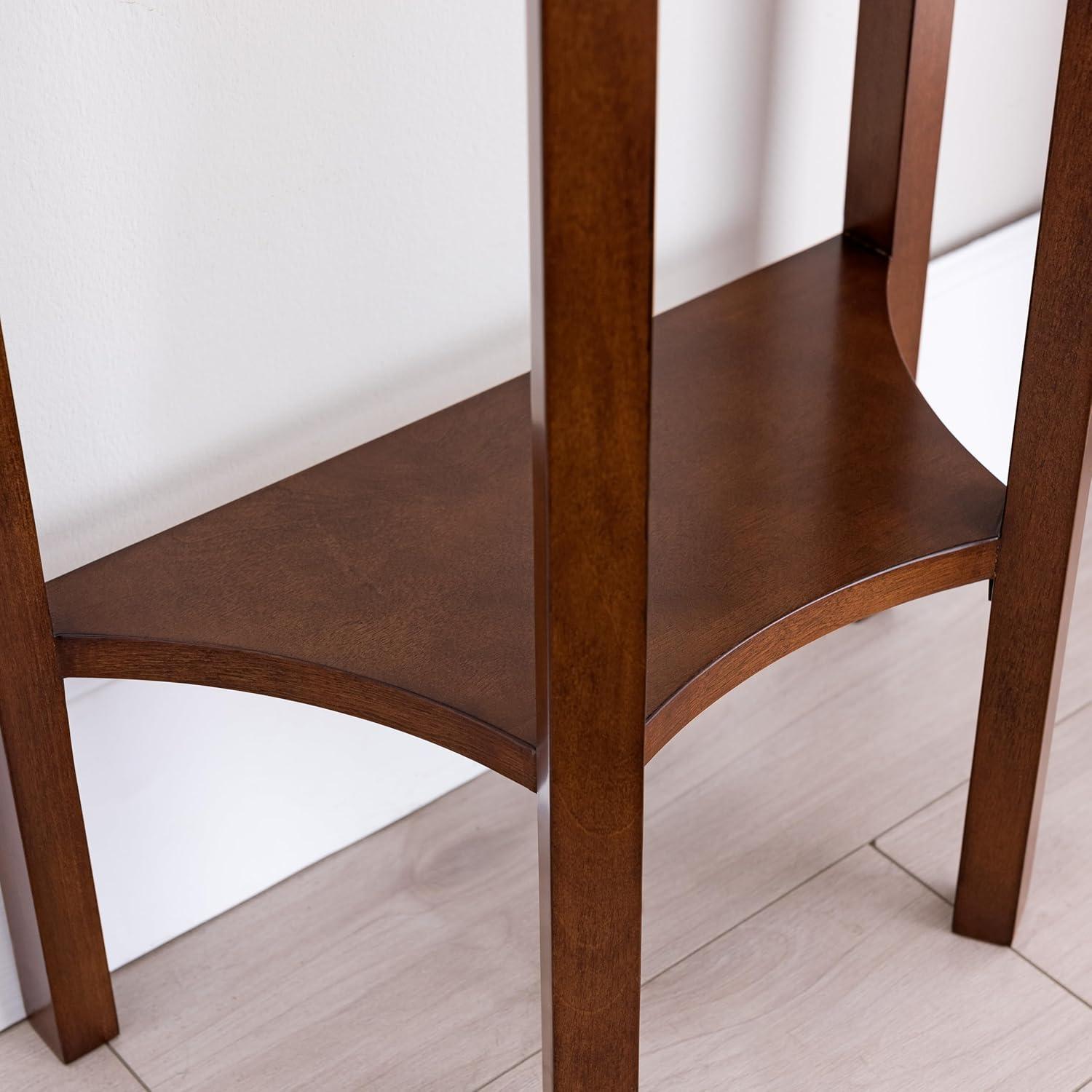 image:imageLeick Home Boa Console Table Solid Wood Bottom Display Shelf Narrow Depth EasyAssembly For Living RoomHallway Chocolate Cherry 380 in W x 140 in D x 300 in H 10332Pecan