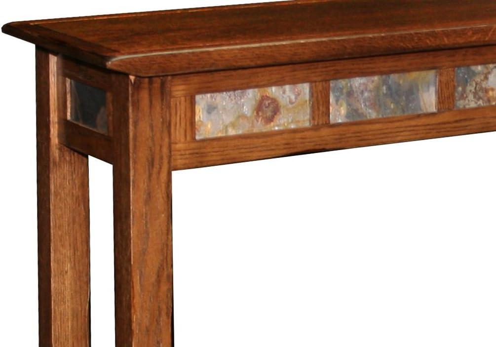 image:imageLeick Home Boa Console Table Solid Wood Bottom Display Shelf Narrow Depth EasyAssembly For Living RoomHallway Chocolate Cherry 380 in W x 140 in D x 300 in H 10332Rustic Oak