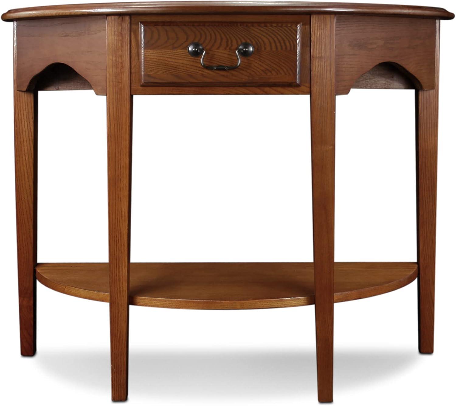 image:imageLeick Home Boa Console Table Solid Wood Bottom Display Shelf Narrow Depth EasyAssembly For Living RoomHallway Chocolate Cherry 380 in W x 140 in D x 300 in H 10332Medium Oak