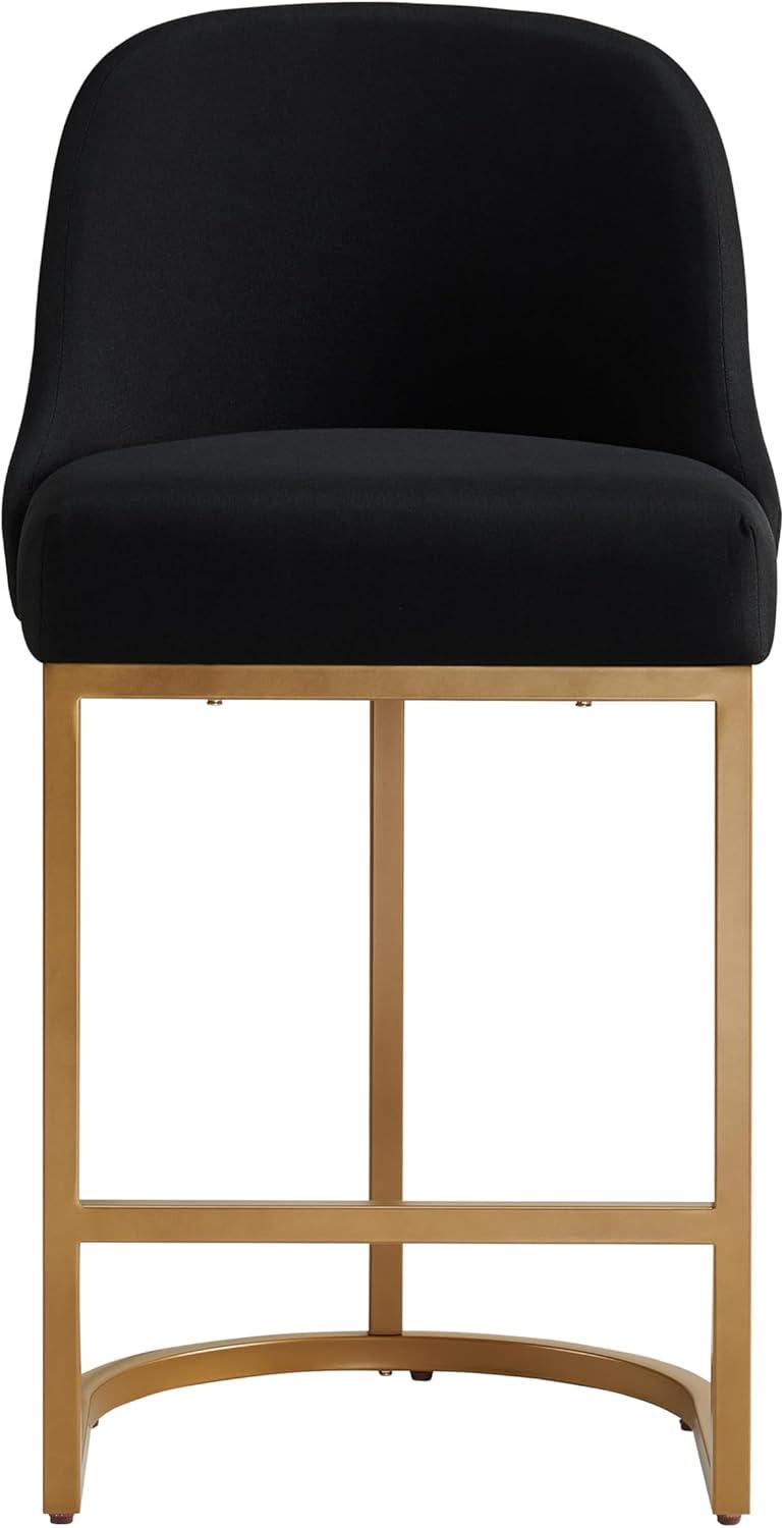 image:imageLeick Home Double Crossback Upholstered Counter Stool with Backrest for Kitchen or Dining Area Gray and Moss Green 2 Pack 10084GSMHBlack