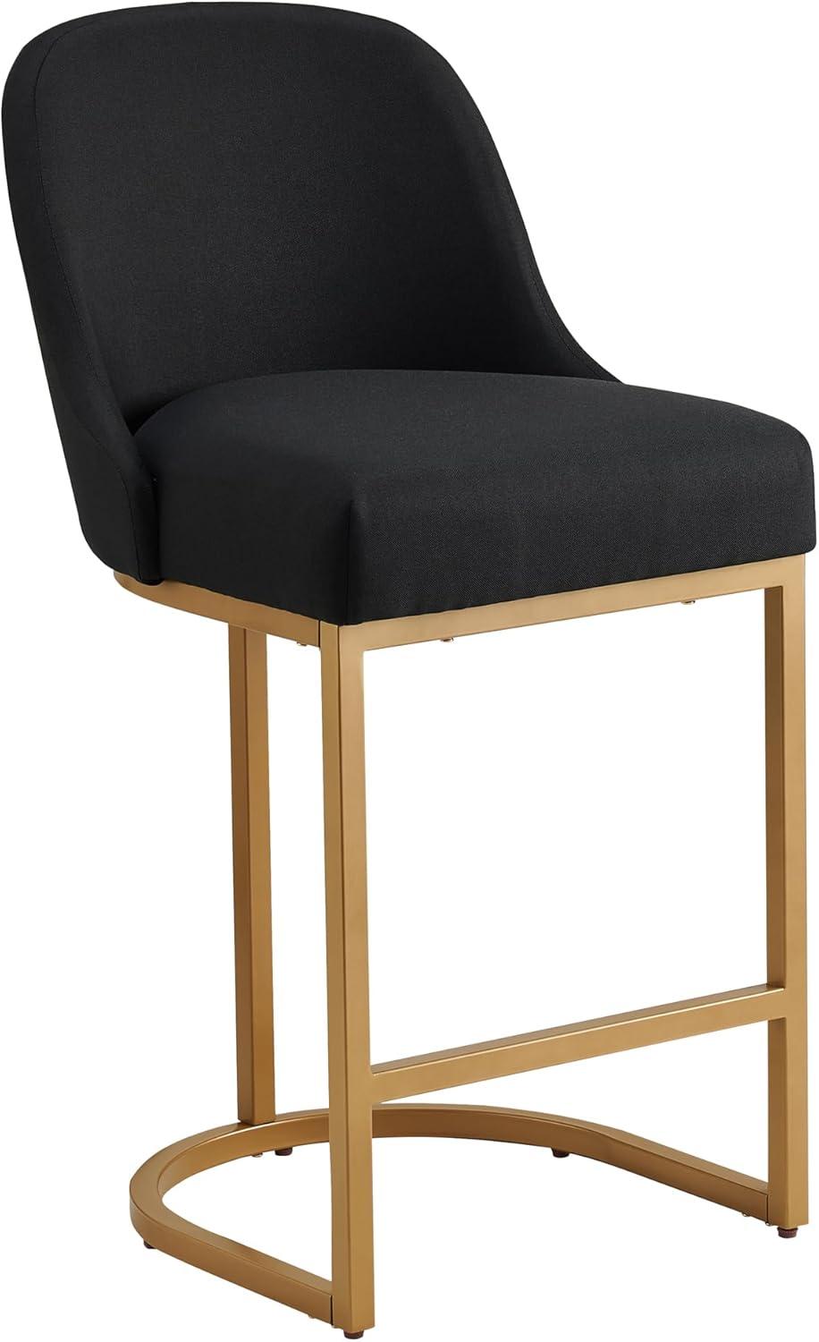 image:imageLeick Home Double Crossback Upholstered Counter Stool with Backrest for Kitchen or Dining Area Gray and Moss Green 2 Pack 10084GSMHBlack