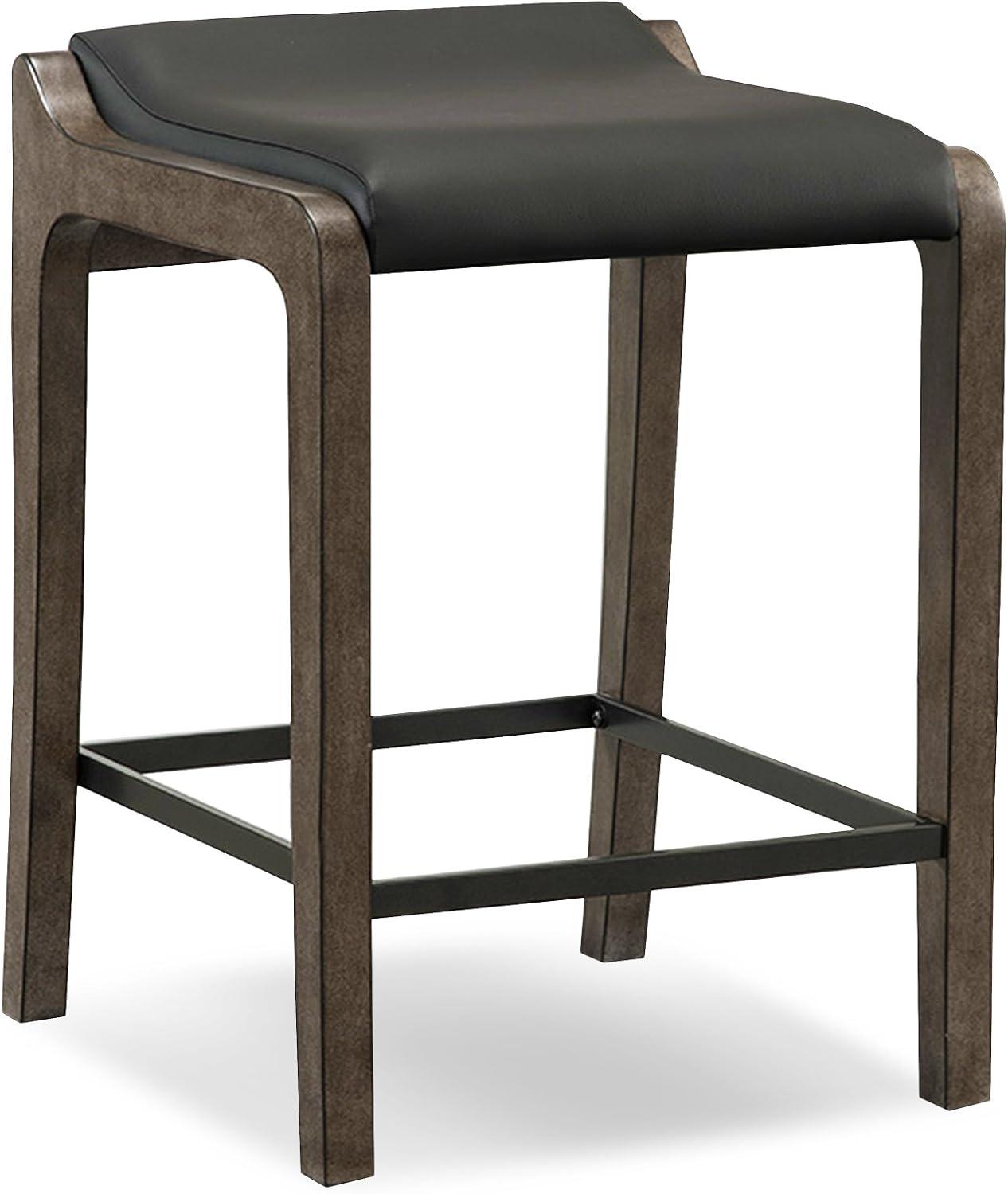 image:imageLeick Home Double Crossback Upholstered Counter Stool with Backrest for Kitchen or Dining Area Gray and Moss Green 2 Pack 10084GSMHBlack