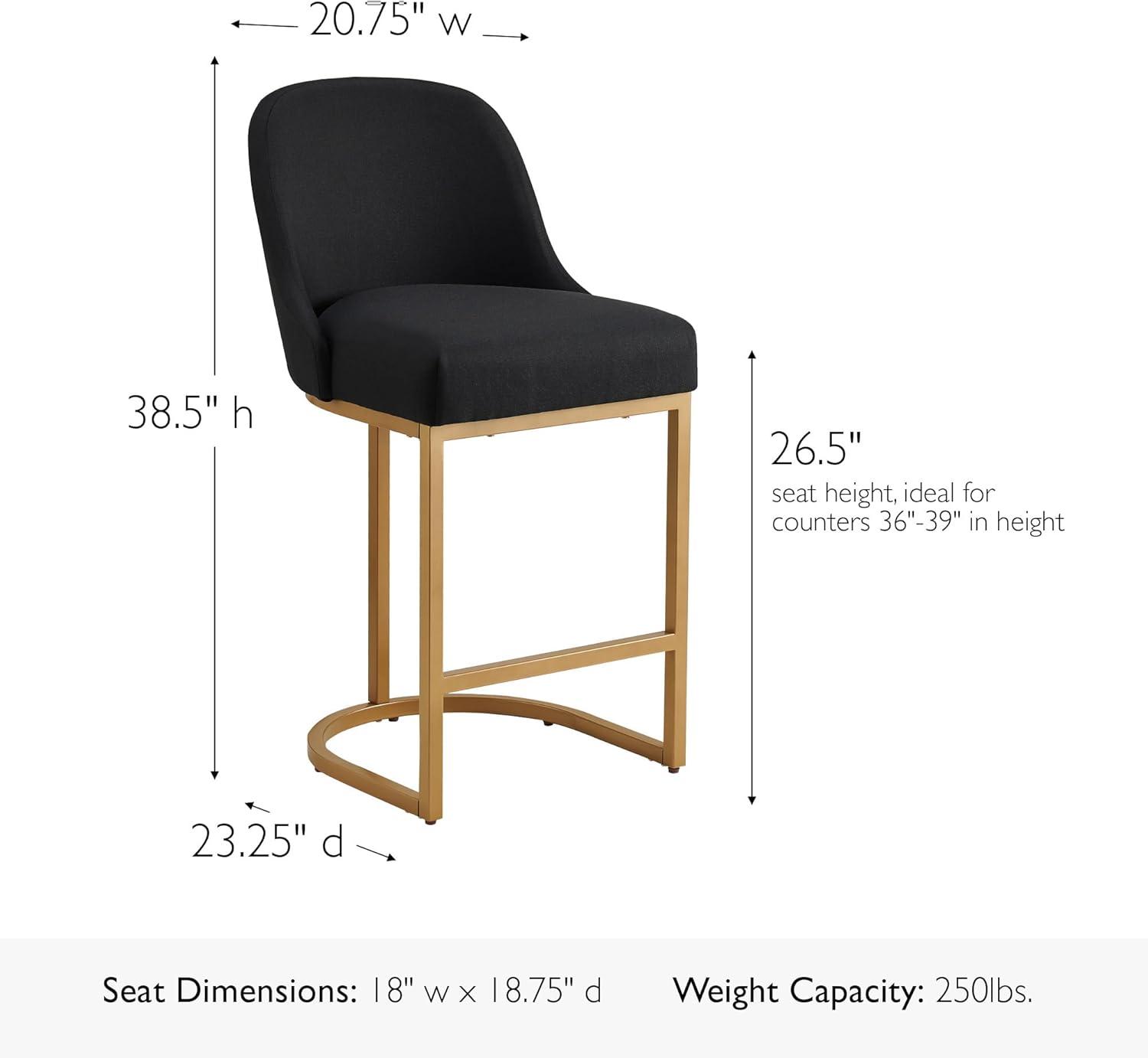 image:imageLeick Home Double Crossback Upholstered Counter Stool with Backrest for Kitchen or Dining Area Gray and Moss Green 2 Pack 10084GSMHBlack