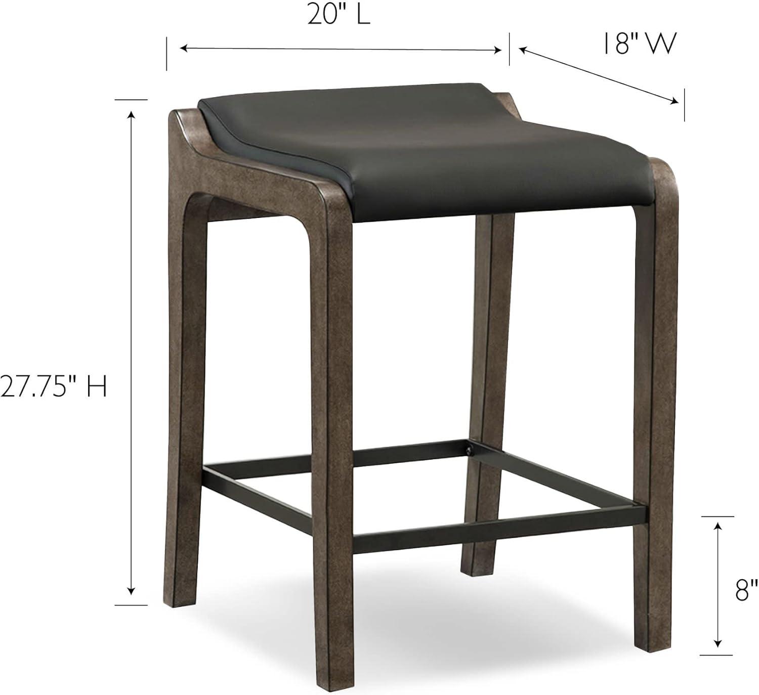 image:imageLeick Home Double Crossback Upholstered Counter Stool with Backrest for Kitchen or Dining Area Gray and Moss Green 2 Pack 10084GSMHBlack