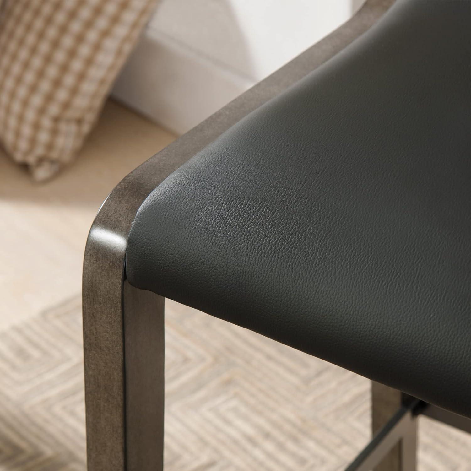 image:imageLeick Home Double Crossback Upholstered Counter Stool with Backrest for Kitchen or Dining Area Gray and Moss Green 2 Pack 10084GSMHBlack