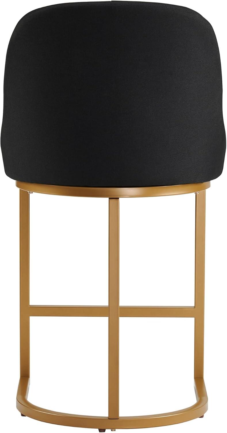 image:imageLeick Home Double Crossback Upholstered Counter Stool with Backrest for Kitchen or Dining Area Gray and Moss Green 2 Pack 10084GSMHBlack