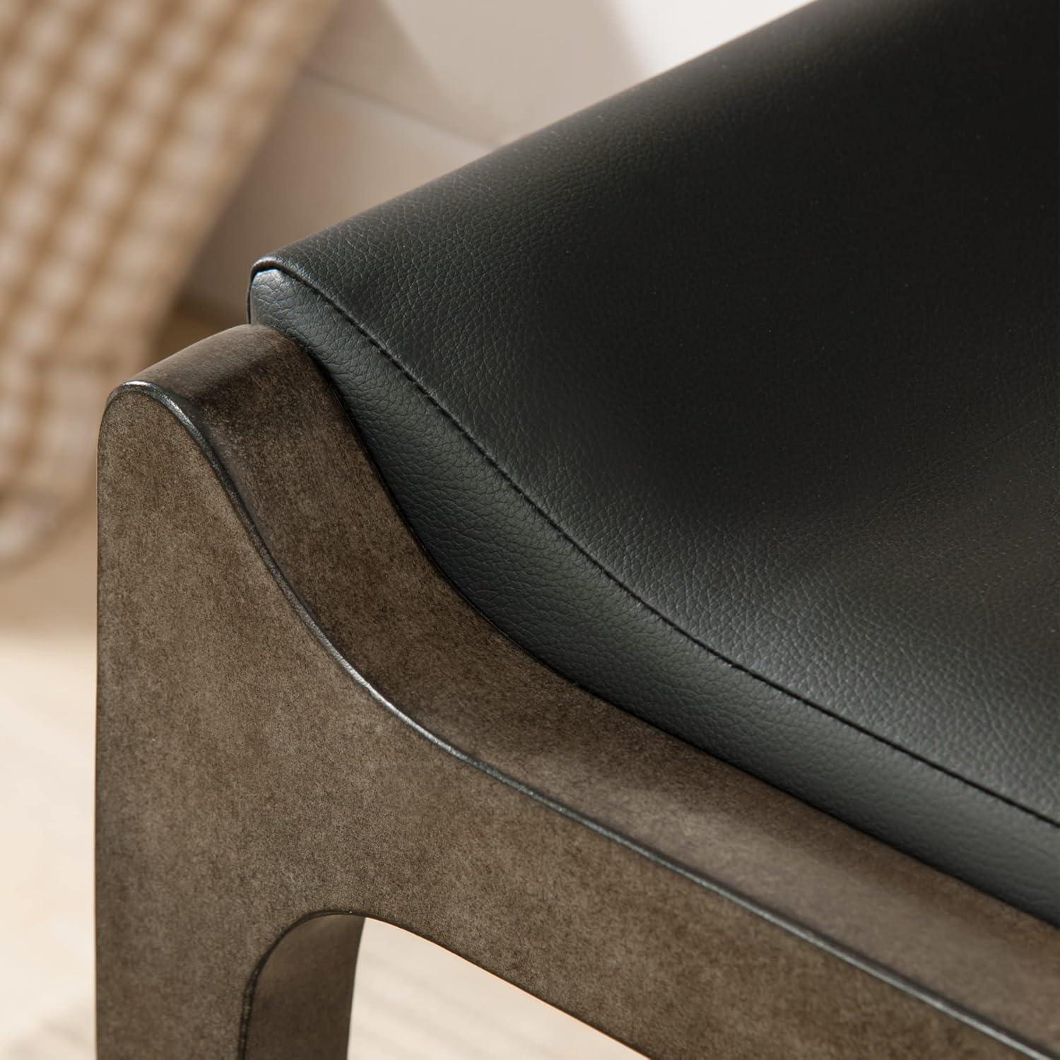 image:imageLeick Home Double Crossback Upholstered Counter Stool with Backrest for Kitchen or Dining Area Gray and Moss Green 2 Pack 10084GSMHBlack