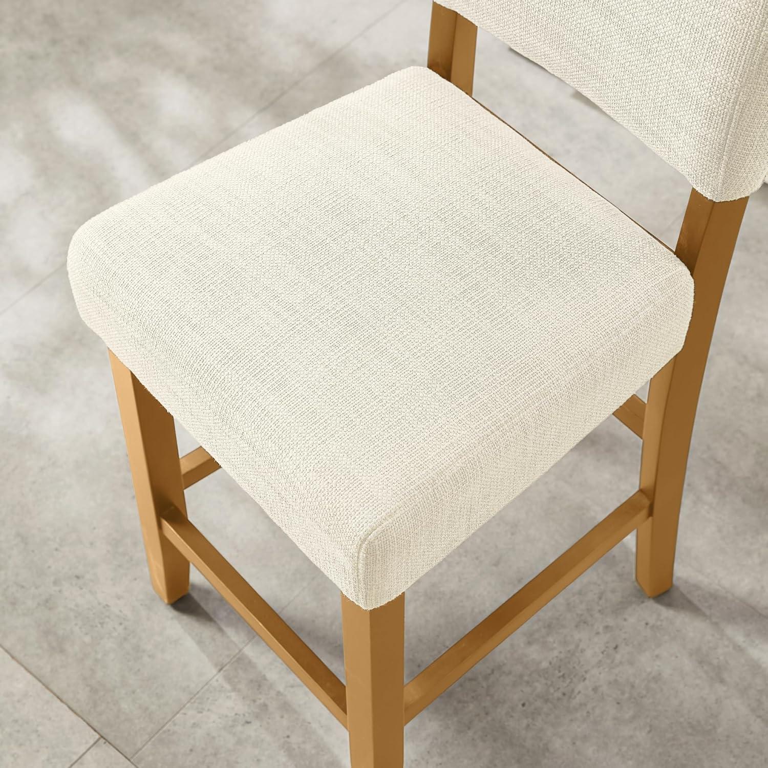 image:imageLeick Home Double Crossback Upholstered Counter Stool with Backrest for Kitchen or Dining Area Gray and Moss Green 2 Pack 10084GSMHWhite Sands