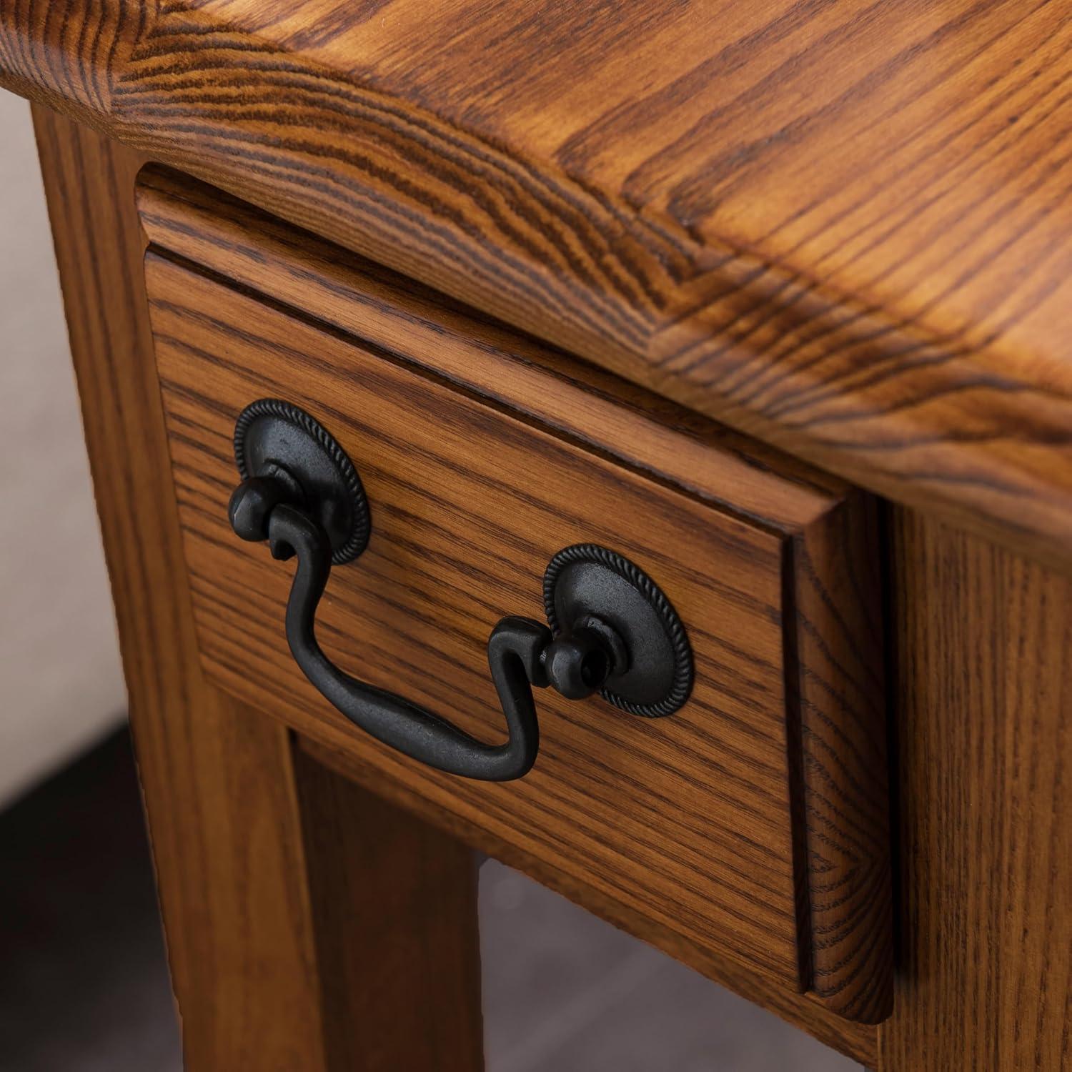 image:imageLeick Home Haven Ridge End Table Solid Wood 1 Storage Drawer Bottom Display Shelf Narrow EasyAssembly Medium Oak 240 in L x 100 in W x 240 in H 9017MEDMedium Oak Black