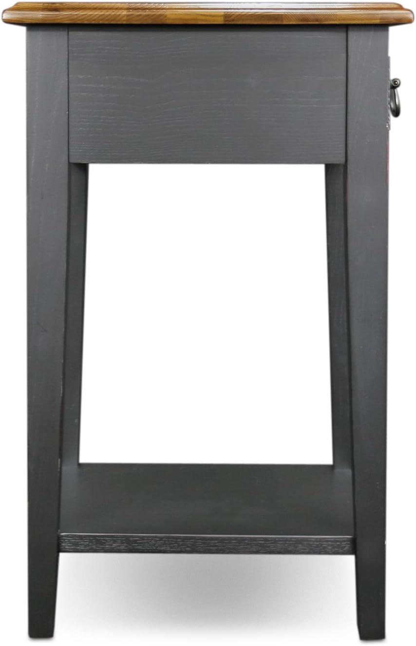 image:imageLeick Home Haven Ridge End Table Solid Wood 1 Storage Drawer Bottom Display Shelf Narrow EasyAssembly Medium Oak 240 in L x 100 in W x 240 in H 9017MEDSlate