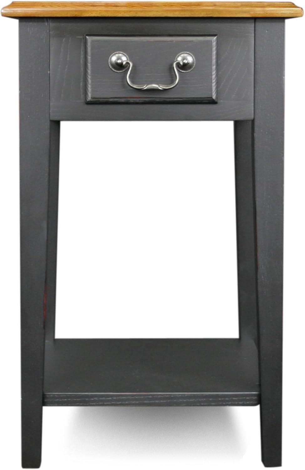 image:imageLeick Home Haven Ridge End Table Solid Wood 1 Storage Drawer Bottom Display Shelf Narrow EasyAssembly Medium Oak 240 in L x 100 in W x 240 in H 9017MEDSlate