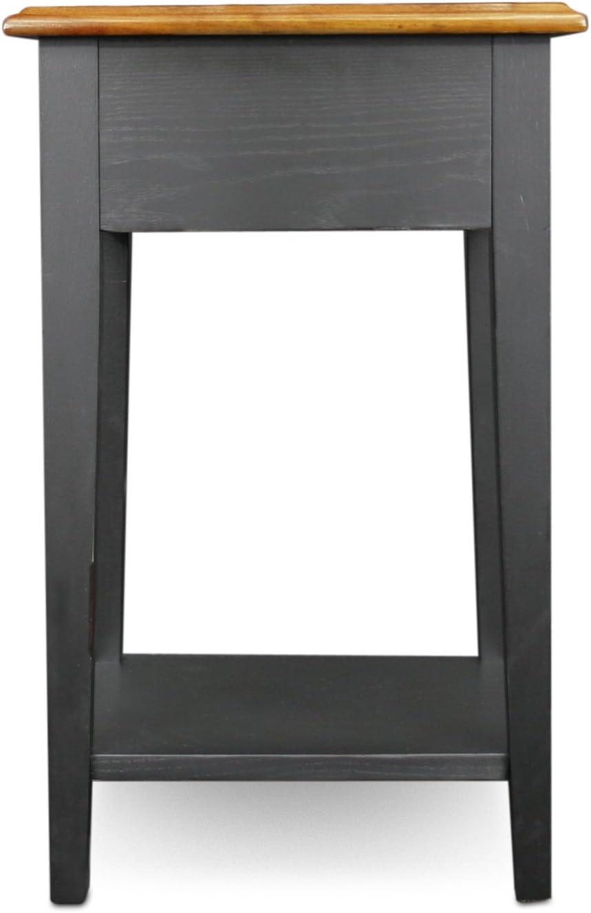 image:imageLeick Home Haven Ridge End Table Solid Wood 1 Storage Drawer Bottom Display Shelf Narrow EasyAssembly Medium Oak 240 in L x 100 in W x 240 in H 9017MEDSlate