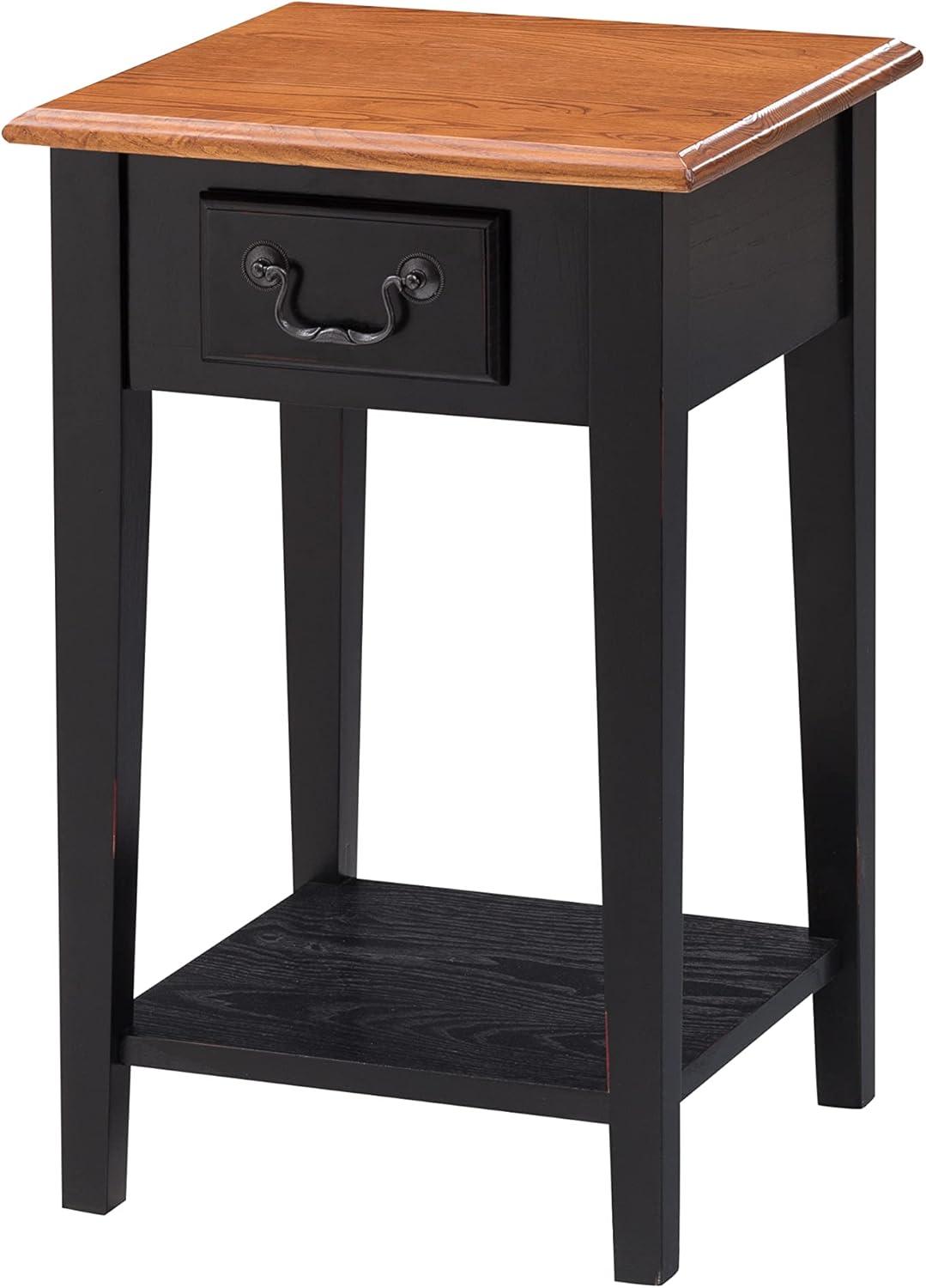image:imageLeick Home Haven Ridge End Table Solid Wood 1 Storage Drawer Bottom Display Shelf Narrow EasyAssembly Medium Oak 240 in L x 100 in W x 240 in H 9017MEDSlate