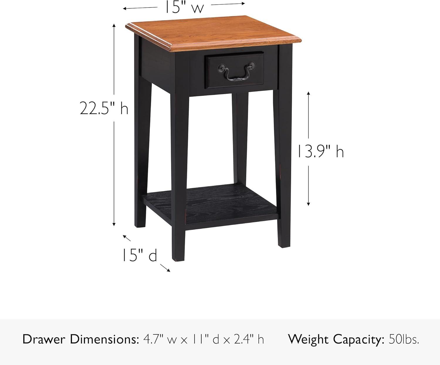 image:imageLeick Home Haven Ridge End Table Solid Wood 1 Storage Drawer Bottom Display Shelf Narrow EasyAssembly Medium Oak 240 in L x 100 in W x 240 in H 9017MEDSlate