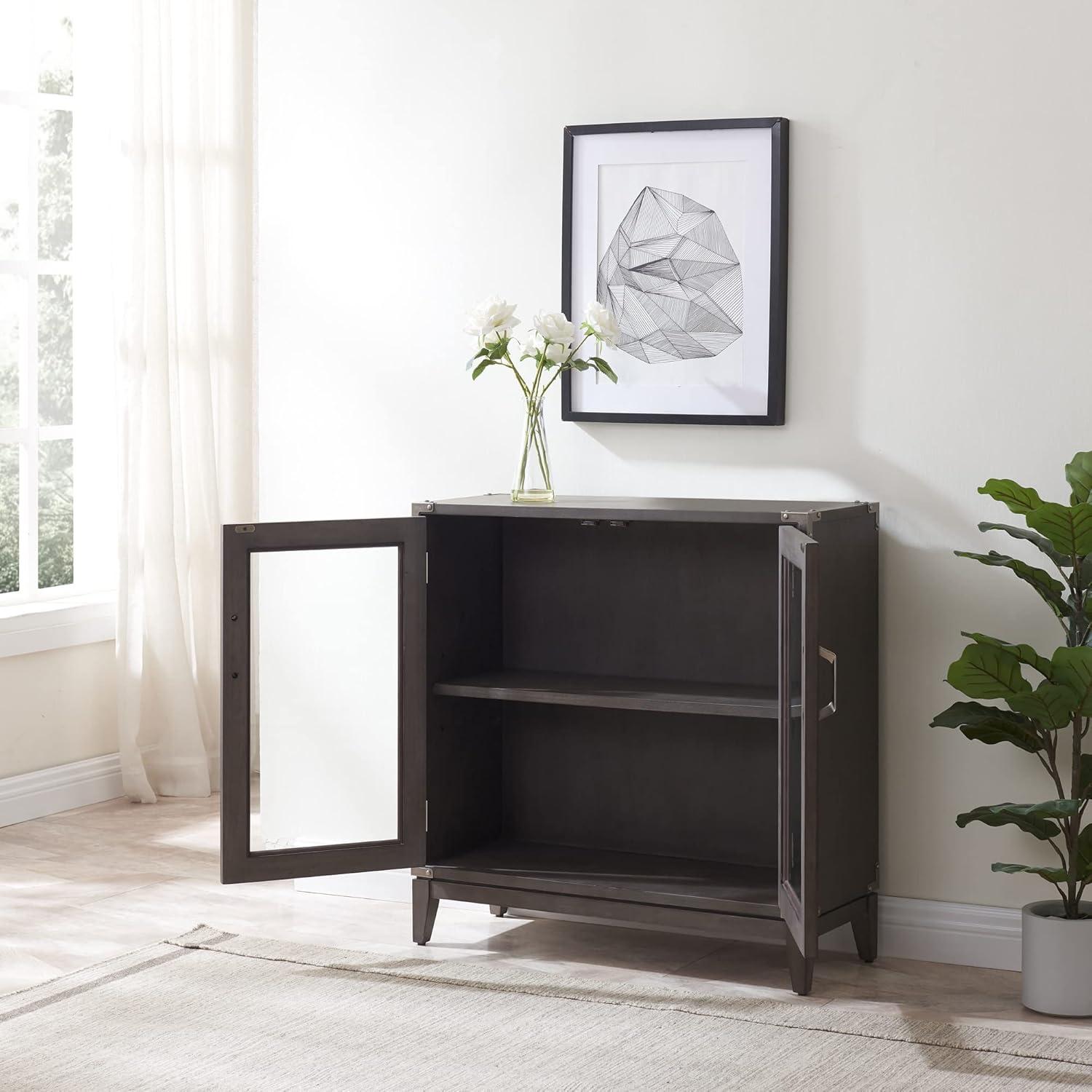 image:imageLeick Home Mission Hall Console Table Solid Wood 2Door Storage with 1 Interior Shelf Slim Profile Easy Assembly Russet Brown 30 in L x 11 in D x 30 in H Small Entryway Cabinet 10001RSAnthracite