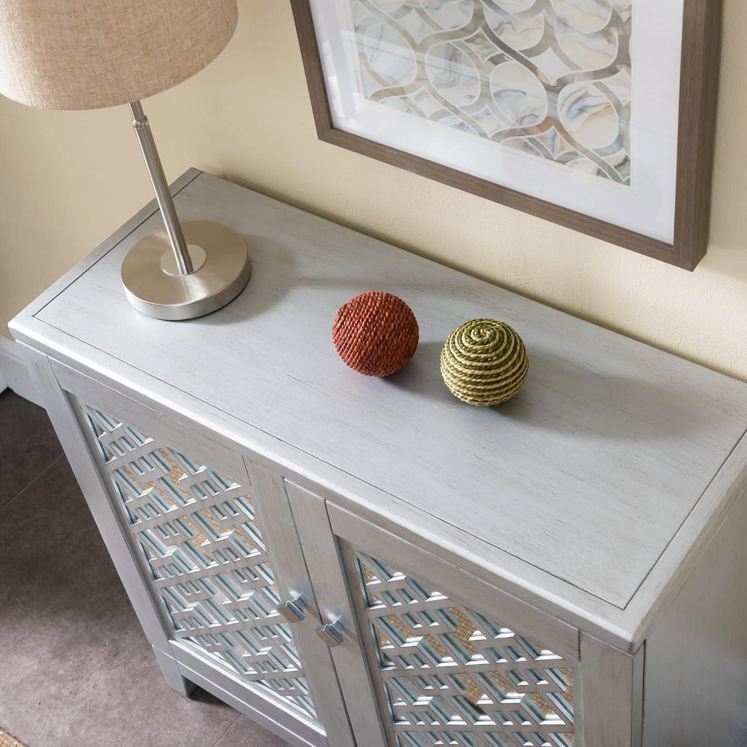 image:imageLeick Home Mission Hall Console Table Solid Wood 2Door Storage with 1 Interior Shelf Slim Profile Easy Assembly Russet Brown 30 in L x 11 in D x 30 in H Small Entryway Cabinet 10001RSSilver Leaf
