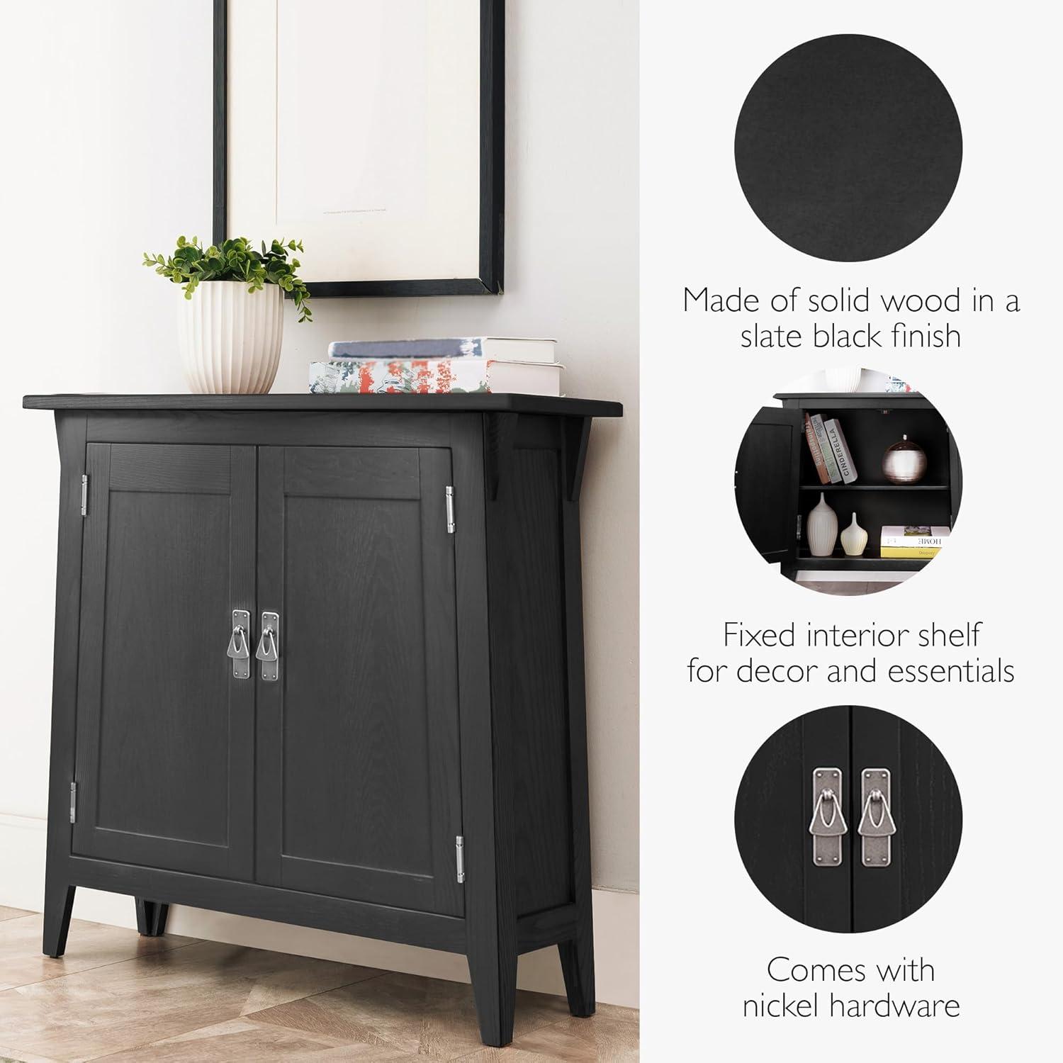 image:imageLeick Home Mission Hall Console Table Solid Wood 2Door Storage with 1 Interior Shelf Slim Profile Easy Assembly Russet Brown 30 in L x 11 in D x 30 in H Small Entryway Cabinet 10001RSSlate