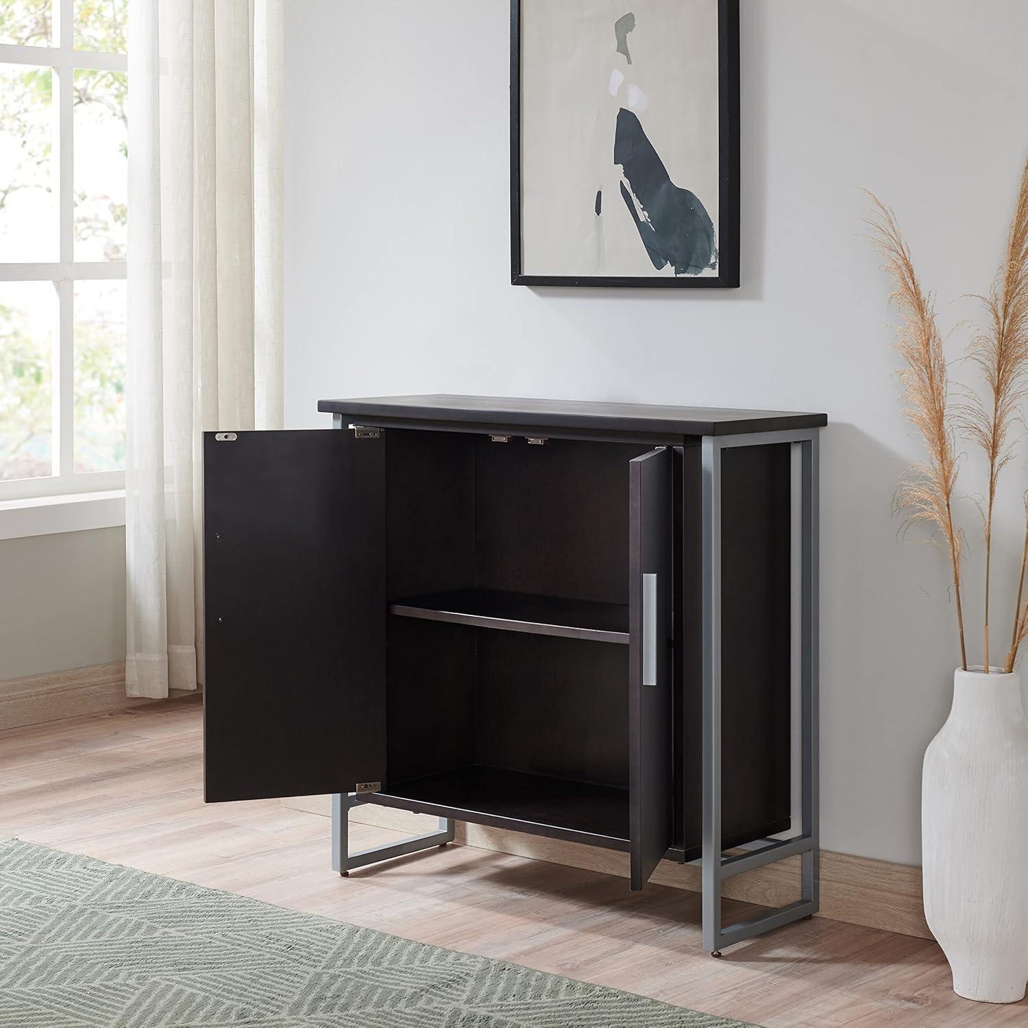 image:imageLeick Home Mission Hall Console Table Solid Wood 2Door Storage with 1 Interior Shelf Slim Profile Easy Assembly Russet Brown 30 in L x 11 in D x 30 in H Small Entryway Cabinet 10001RSBlack