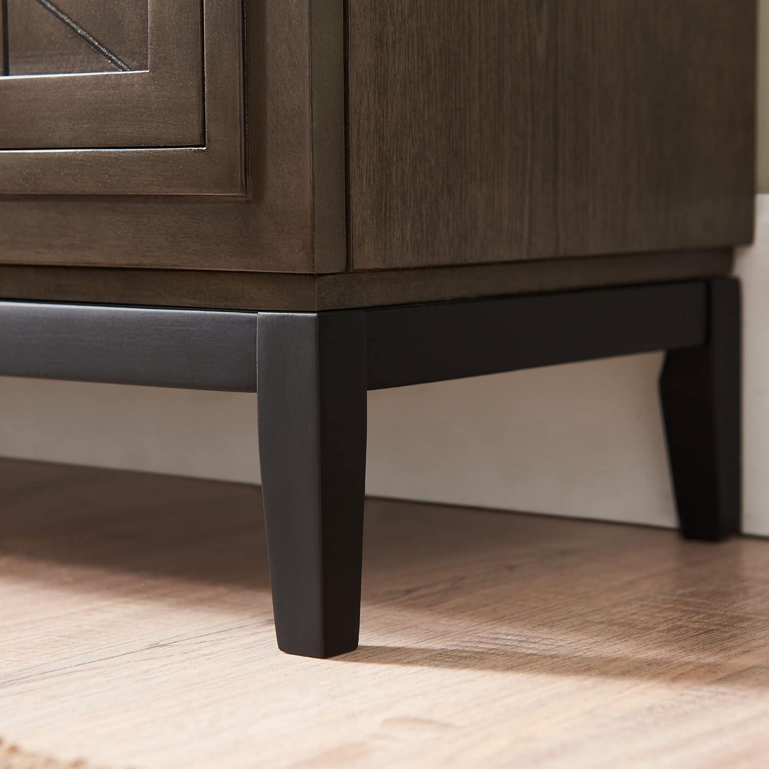 image:imageLeick Home Mission Hall Console Table Solid Wood 2Door Storage with 1 Interior Shelf Slim Profile Easy Assembly Russet Brown 30 in L x 11 in D x 30 in H Small Entryway Cabinet 10001RSSmoke Gray