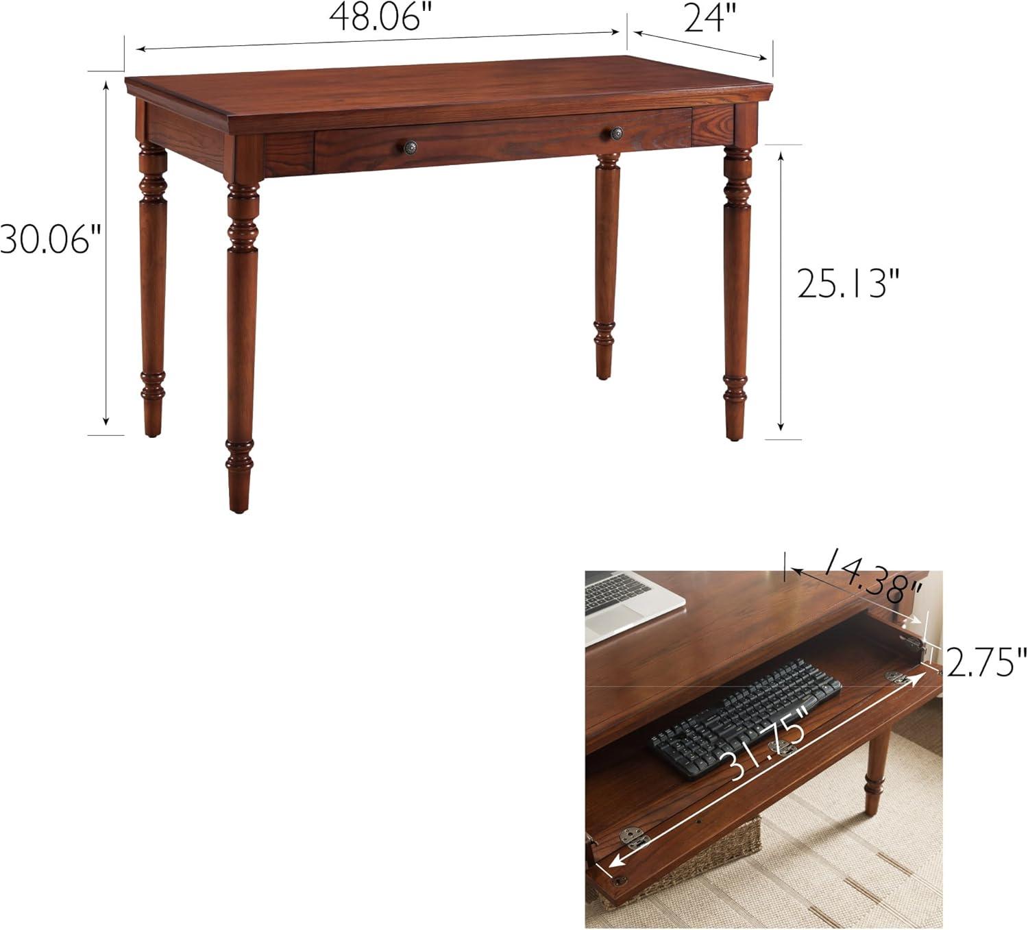 image:imageLeick Home Mission Office Desk Solid Wood with Drop Front Keyboard Drawer Mission Oak 82410Mission Oak