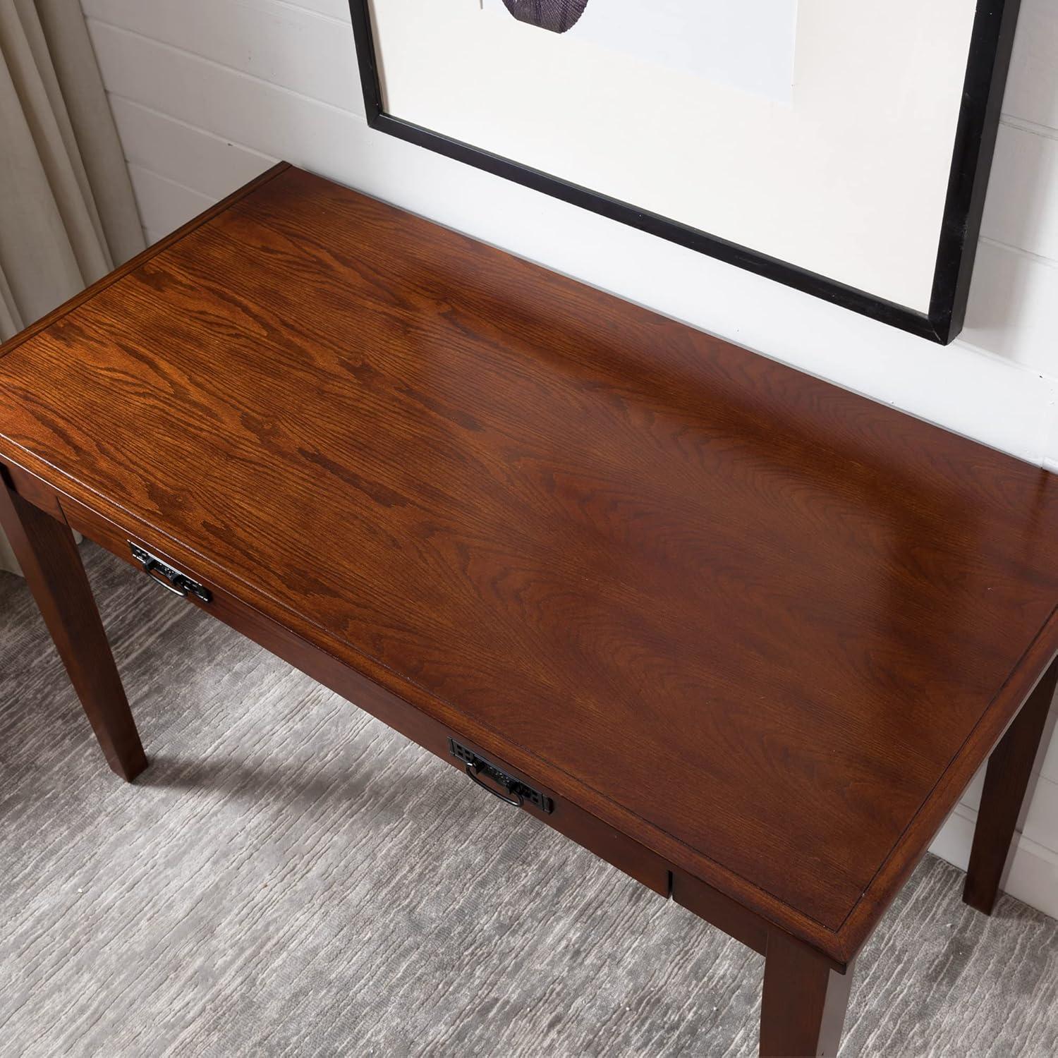 image:imageLeick Home Mission Office Desk Solid Wood with Drop Front Keyboard Drawer Mission Oak 82410Mission Oak