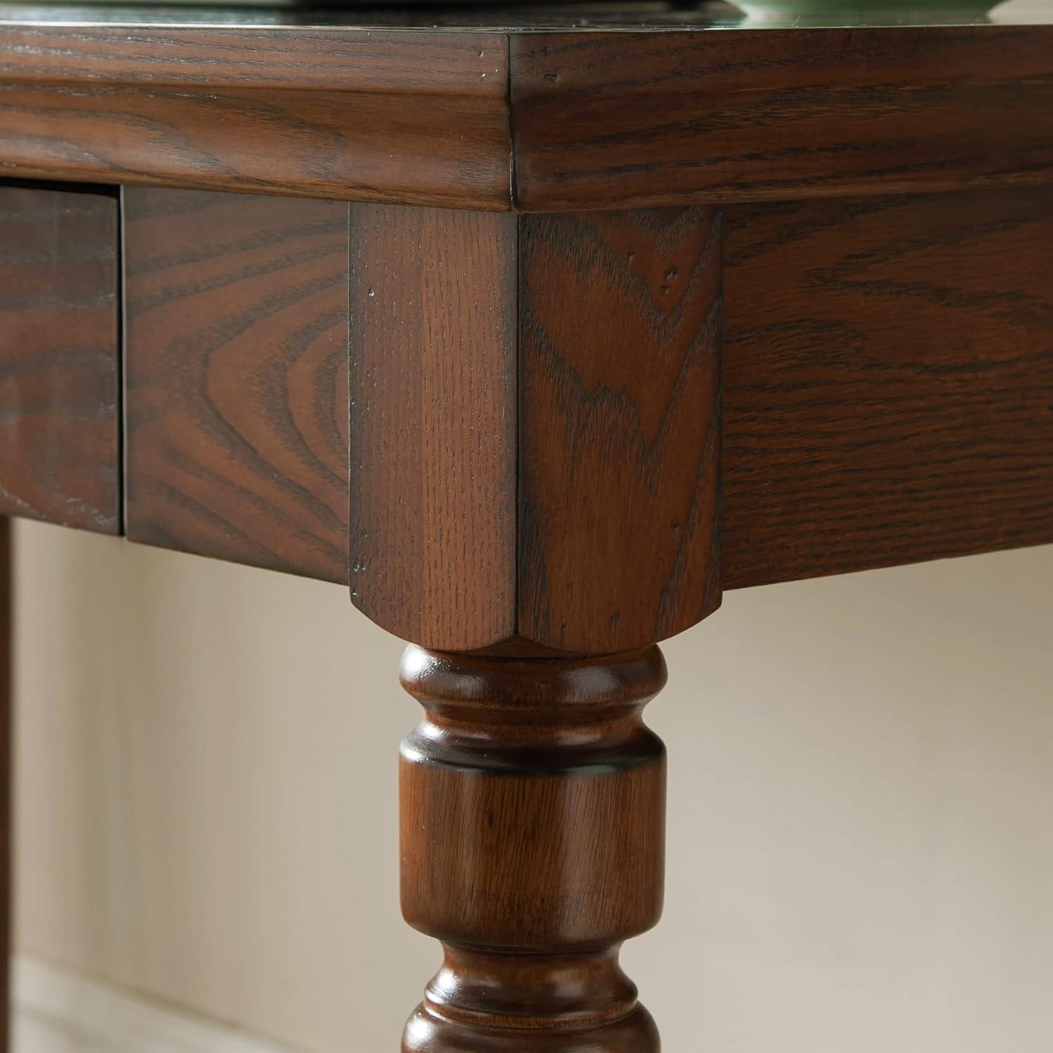image:imageLeick Home Mission Office Desk Solid Wood with Drop Front Keyboard Drawer Mission Oak 82410Mission Oak