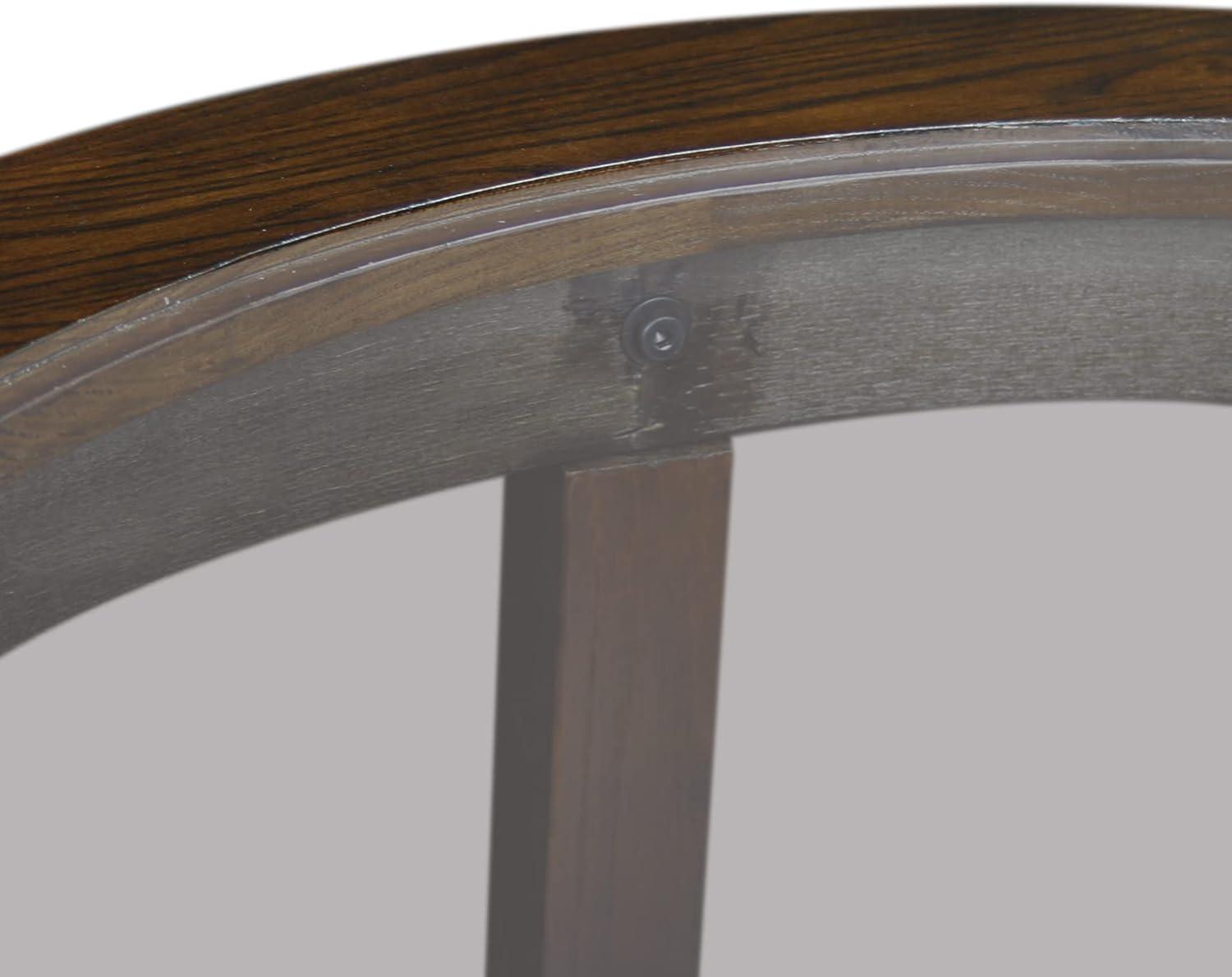 image:imageLeick Home Sheldon Coffee Table Solid Wood Round with Glass Top and Shelf Chocolate Oak 10037Chocolate Oak