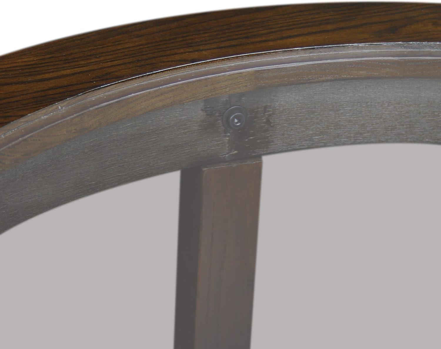 image:imageLeick Home Sheldon Coffee Table Solid Wood Round with Glass Top and Shelf Chocolate Oak 10037Chocolate Oak