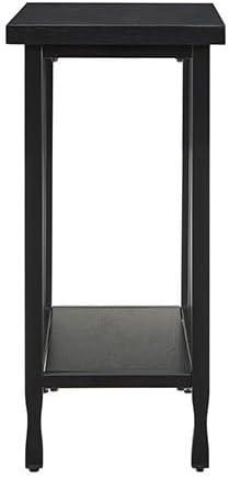 image:imageLeick Home Stratus Chairside End Table Solid Wood with Shelf for Living Rooms and Small Spaces Smoke Gray 22005GRBlack Wash