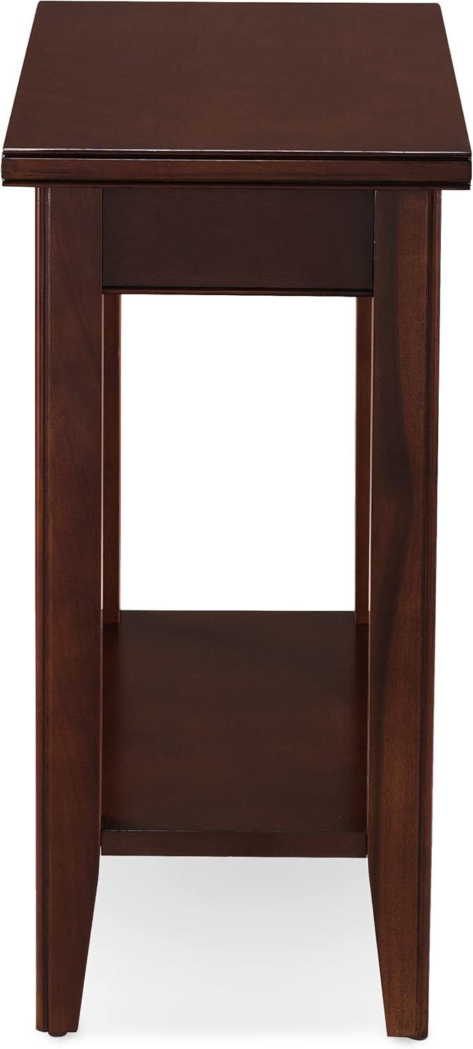image:imageLeick Home Stratus Chairside End Table Solid Wood with Shelf for Living Rooms and Small Spaces Smoke Gray 22005GRChocolate Cherry