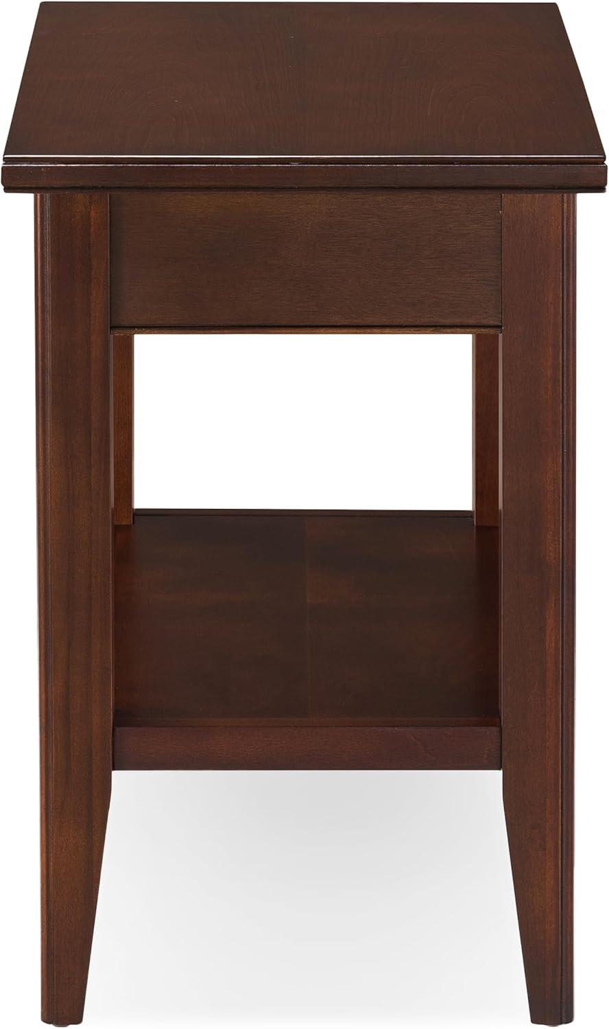 image:imageLeick Home Stratus Chairside End Table Solid Wood with Shelf for Living Rooms and Small Spaces Smoke Gray 22005GRChocolate Cherry