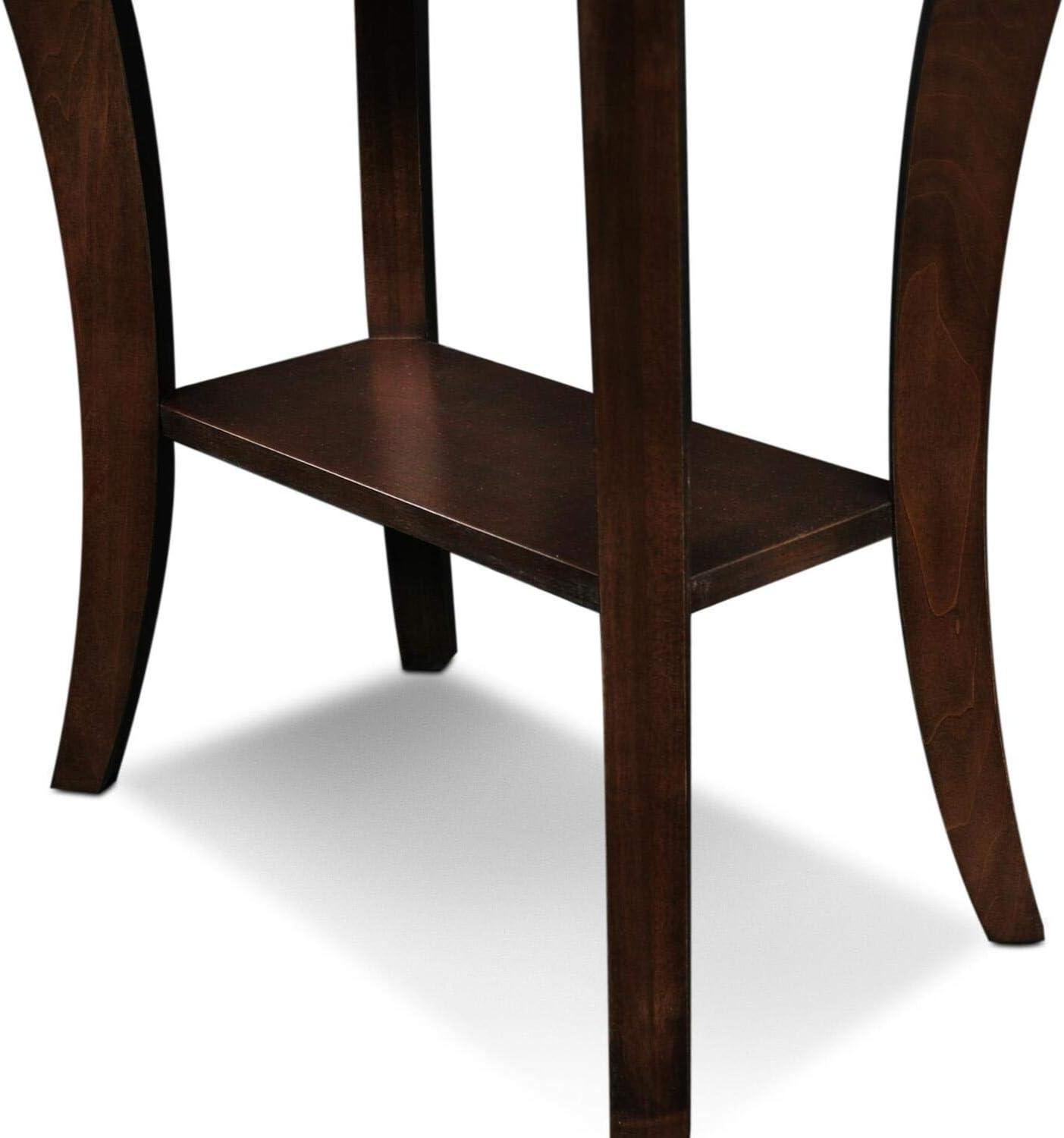 image:imageLeick Home Stratus Chairside End Table Solid Wood with Shelf for Living Rooms and Small Spaces Smoke Gray 22005GRChocolate Oak