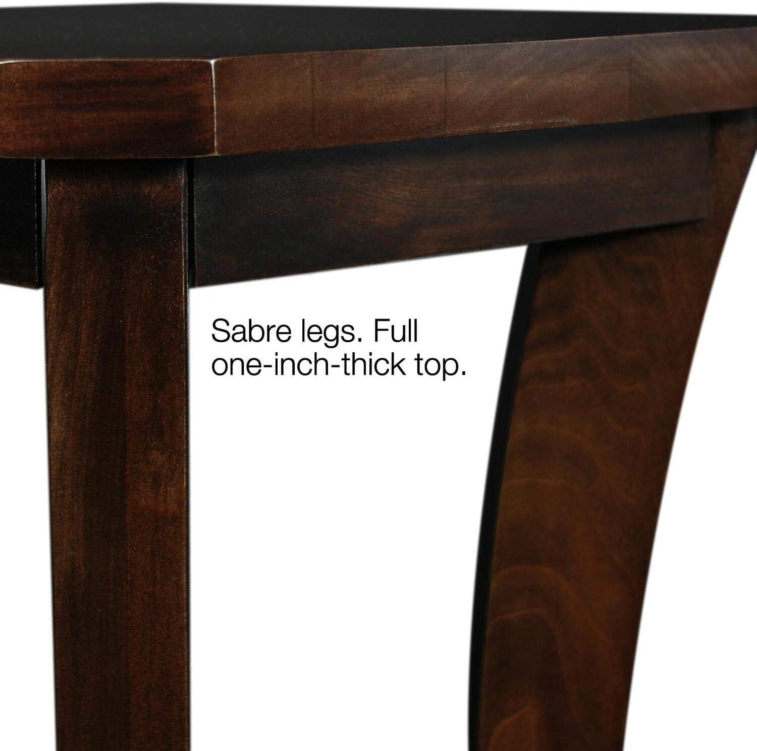 image:imageLeick Home Stratus Chairside End Table Solid Wood with Shelf for Living Rooms and Small Spaces Smoke Gray 22005GRChocolate Oak