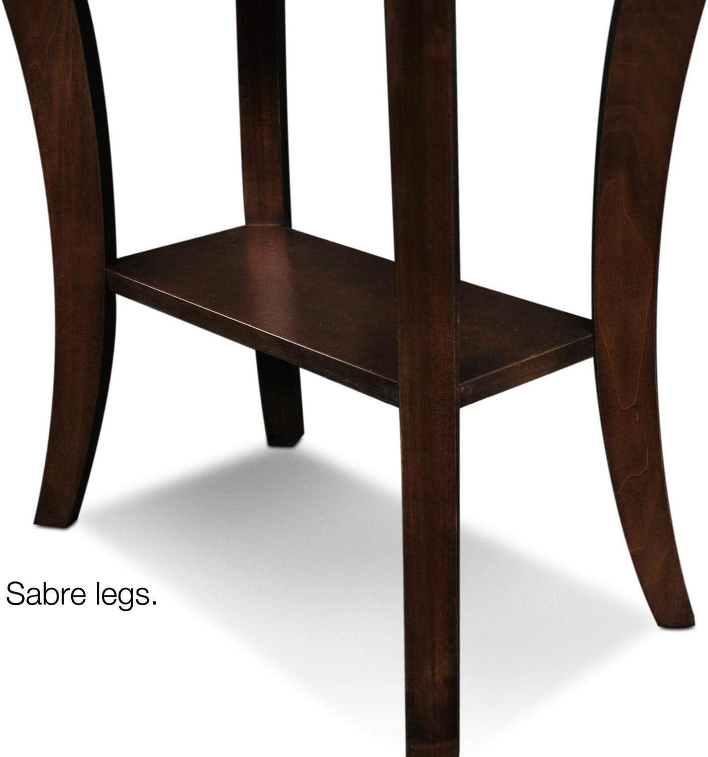 image:imageLeick Home Stratus Chairside End Table Solid Wood with Shelf for Living Rooms and Small Spaces Smoke Gray 22005GRChocolate Oak
