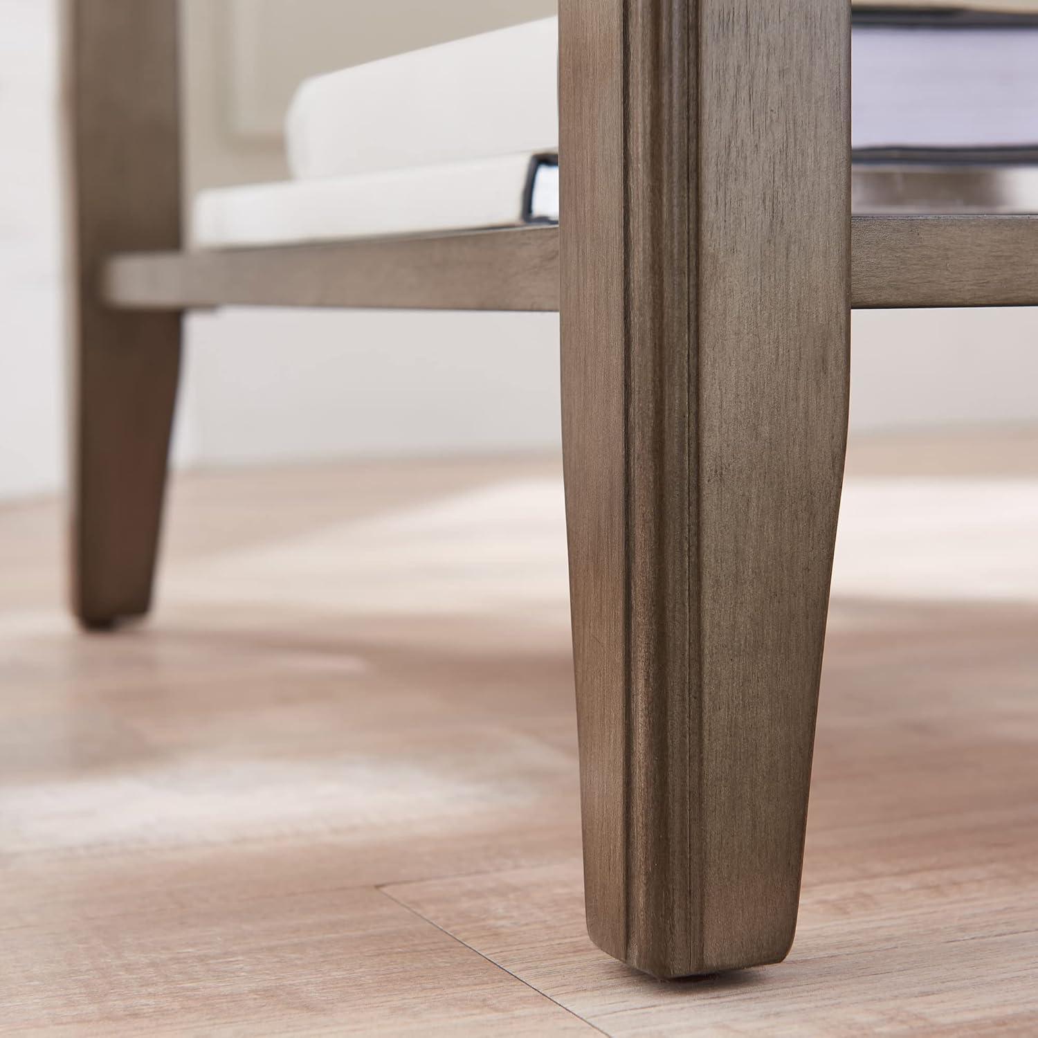 image:imageLeick Home Stratus Chairside End Table Solid Wood with Shelf for Living Rooms and Small Spaces Smoke Gray 22005GRGrey