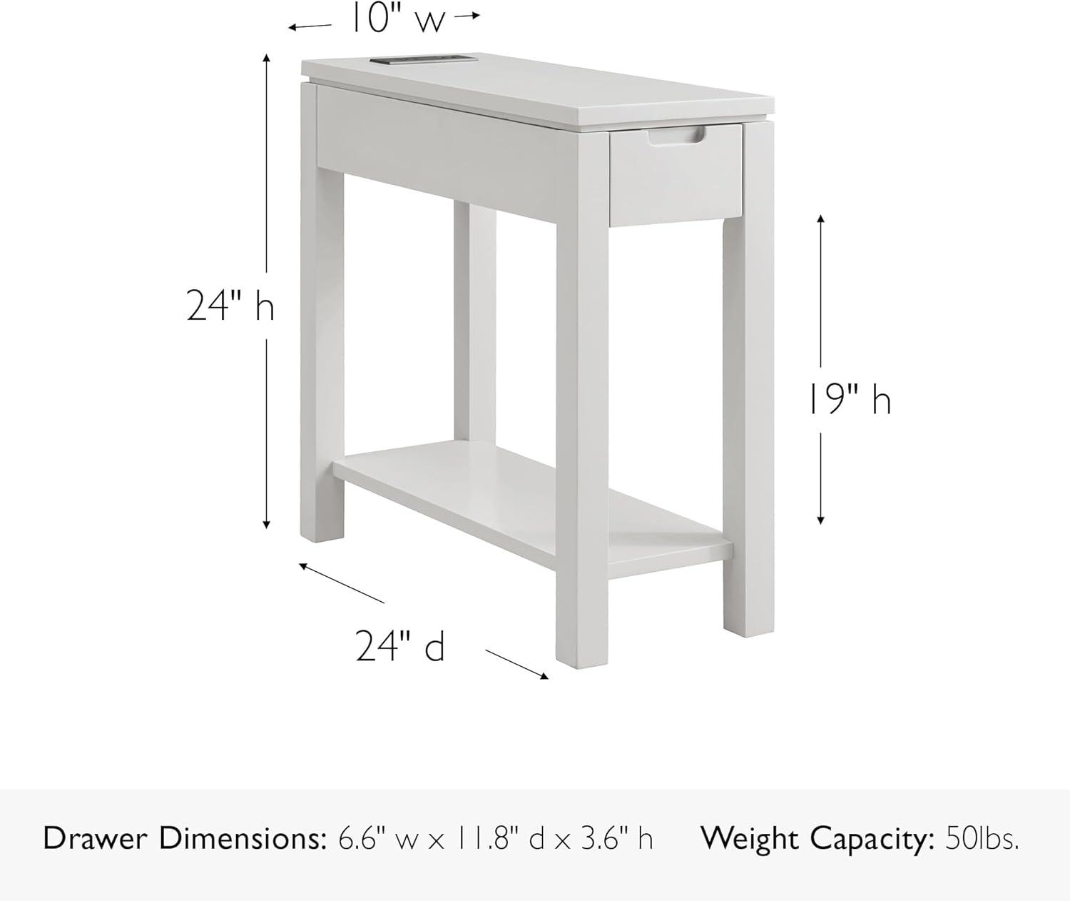 image:imageLeick Home Stratus Chairside End Table Solid Wood with Shelf for Living Rooms and Small Spaces Smoke Gray 22005GRGrey
