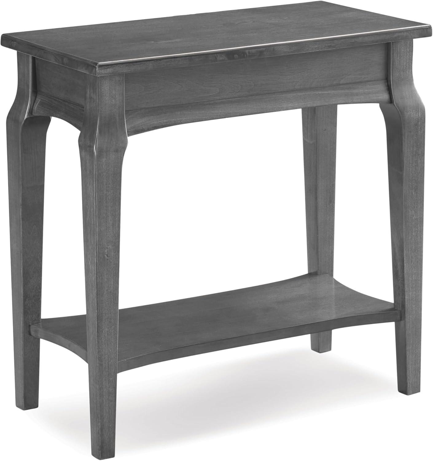 image:imageLeick Home Stratus Chairside End Table Solid Wood with Shelf for Living Rooms and Small Spaces Smoke Gray 22005GRSmoke Gray