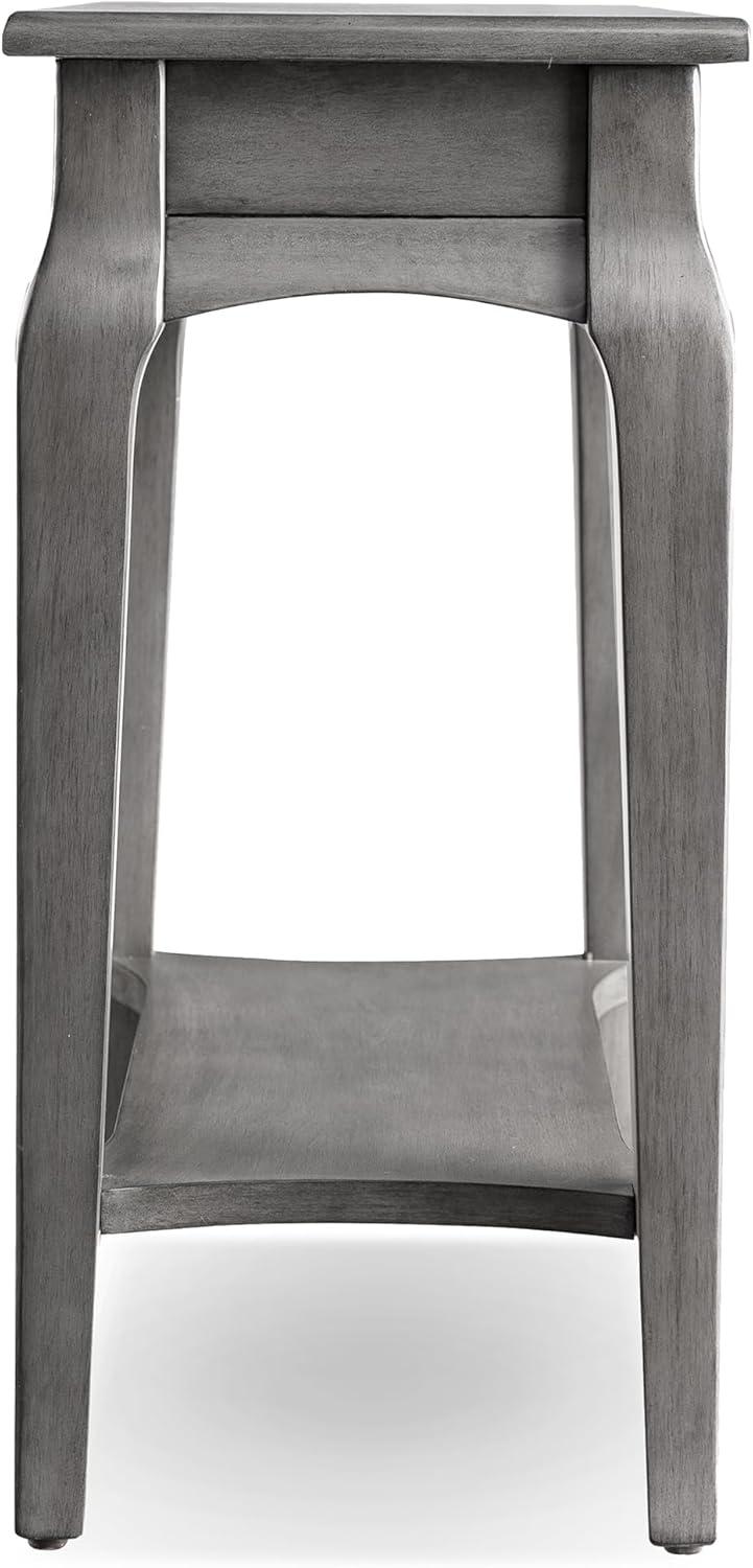 image:imageLeick Home Stratus Chairside End Table Solid Wood with Shelf for Living Rooms and Small Spaces Smoke Gray 22005GRSmoke Gray