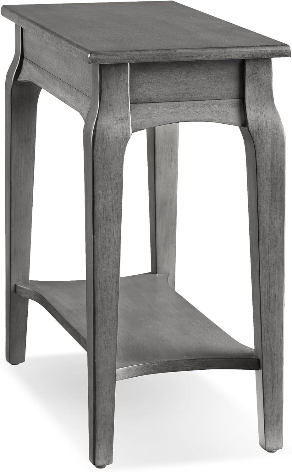 image:imageLeick Home Stratus Chairside End Table Solid Wood with Shelf for Living Rooms and Small Spaces Smoke Gray 22005GRSmoke Gray