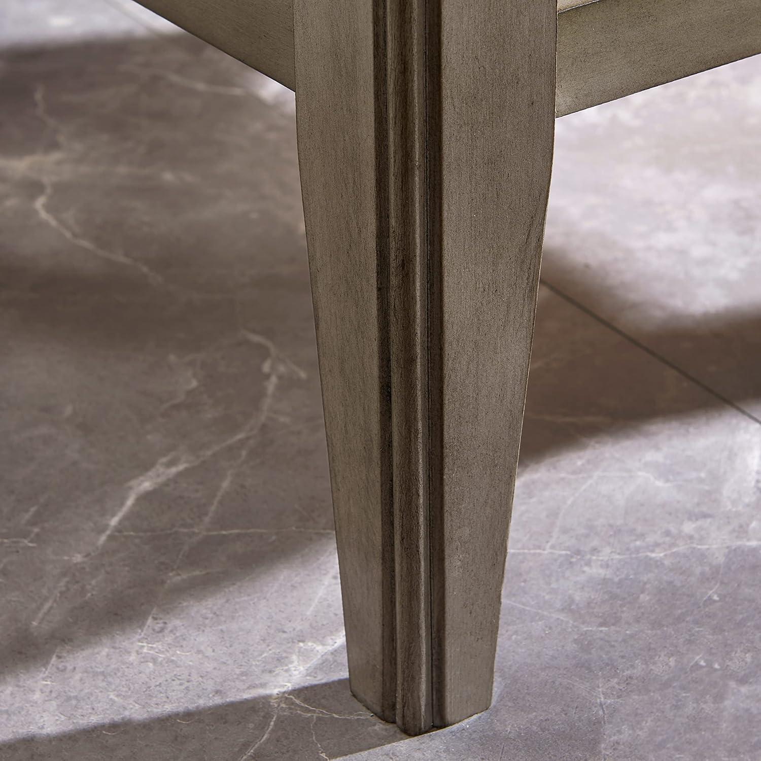 image:imageLeick Home Stratus Chairside End Table Solid Wood with Shelf for Living Rooms and Small Spaces Smoke Gray 22005GRSmoke Gray