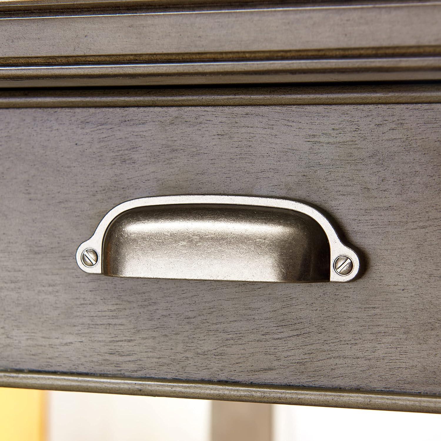 image:imageLeick Home Stratus Chairside End Table Solid Wood with Shelf for Living Rooms and Small Spaces Smoke Gray 22005GRSmoke Gray