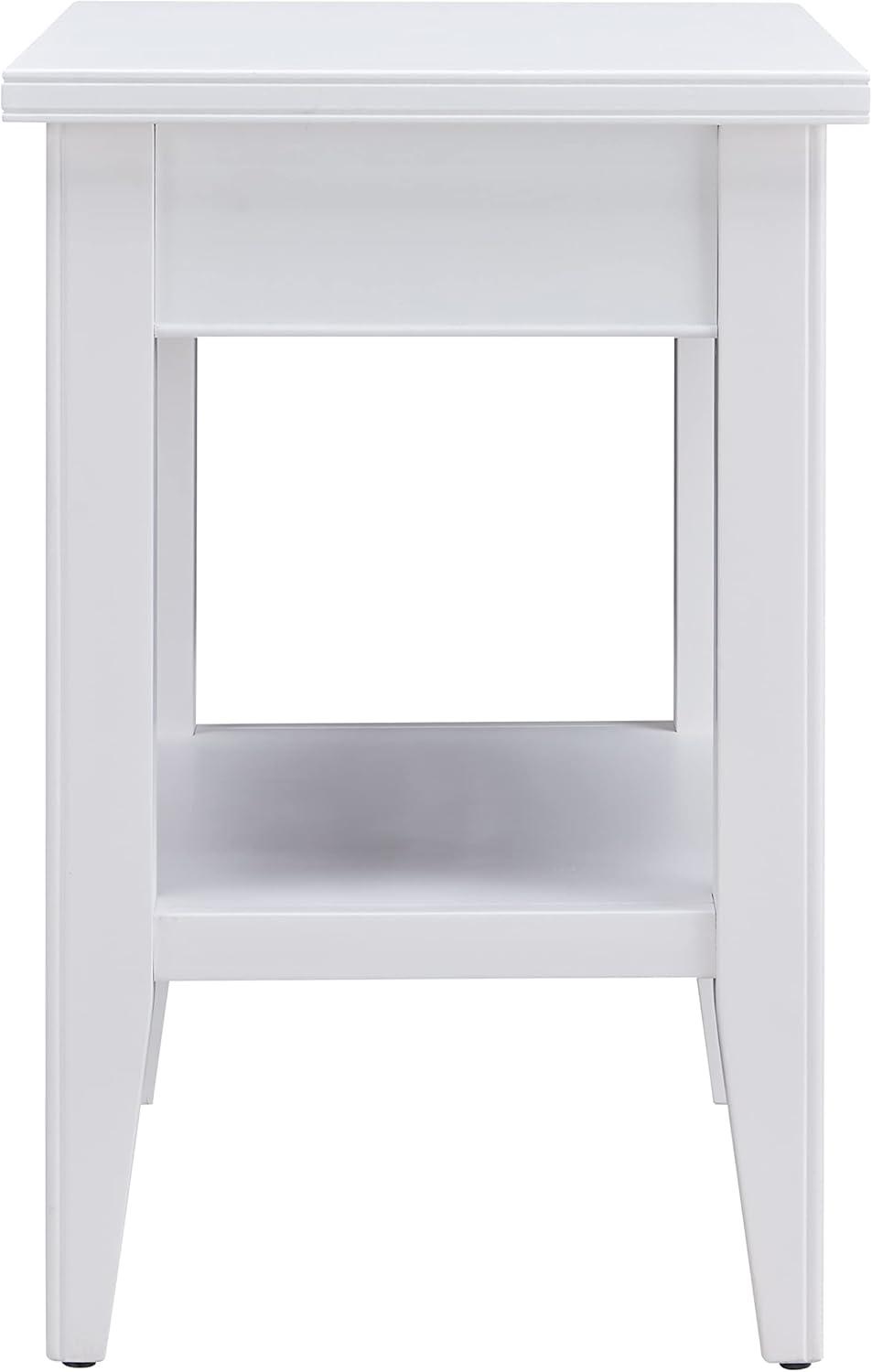 image:imageLeick Home Stratus Chairside End Table Solid Wood with Shelf for Living Rooms and Small Spaces Smoke Gray 22005GRWhite