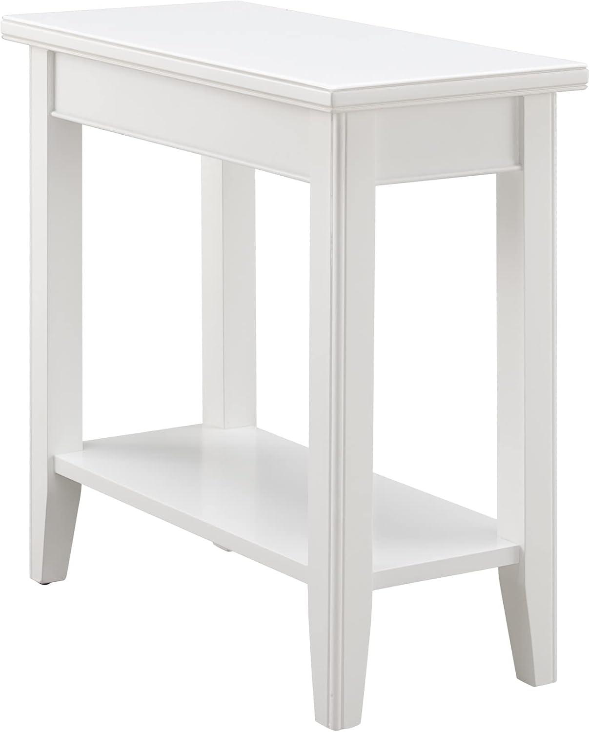 image:imageLeick Home Stratus Chairside End Table Solid Wood with Shelf for Living Rooms and Small Spaces Smoke Gray 22005GRWhite