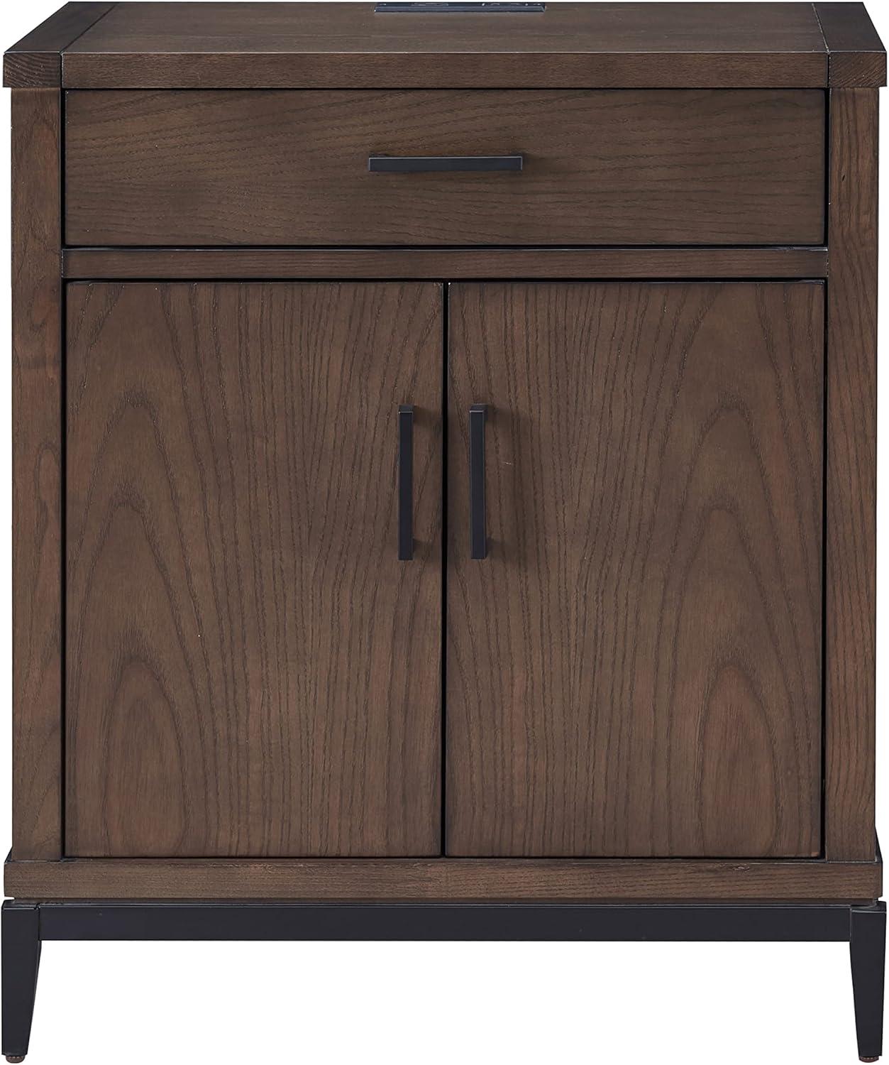 image:imageSalem Solid Wood Nightstand with Drawer and Shelf Medium Oak Brown Perfect for Bedrooms Living Rooms and Small Spaces Leick Home 9067MEDCoffee Bean